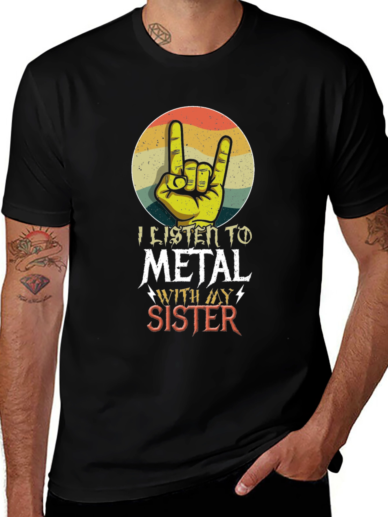 Variant 5 of I Listen To Metal With My Sister T-Shirt