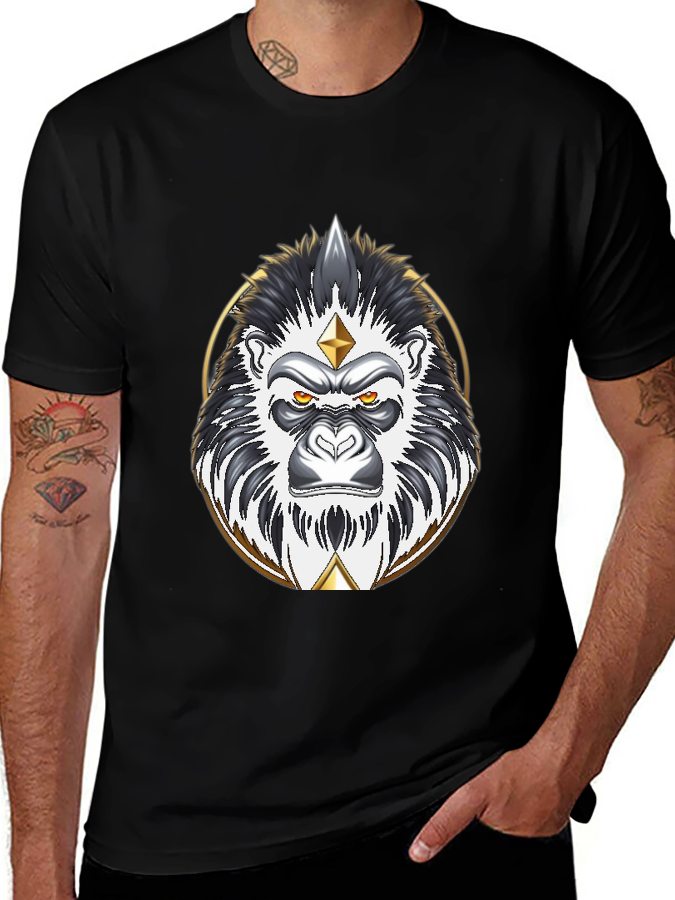 Variant 25 of Diamond Gorilla Graphic Tee - Black T-Shirt