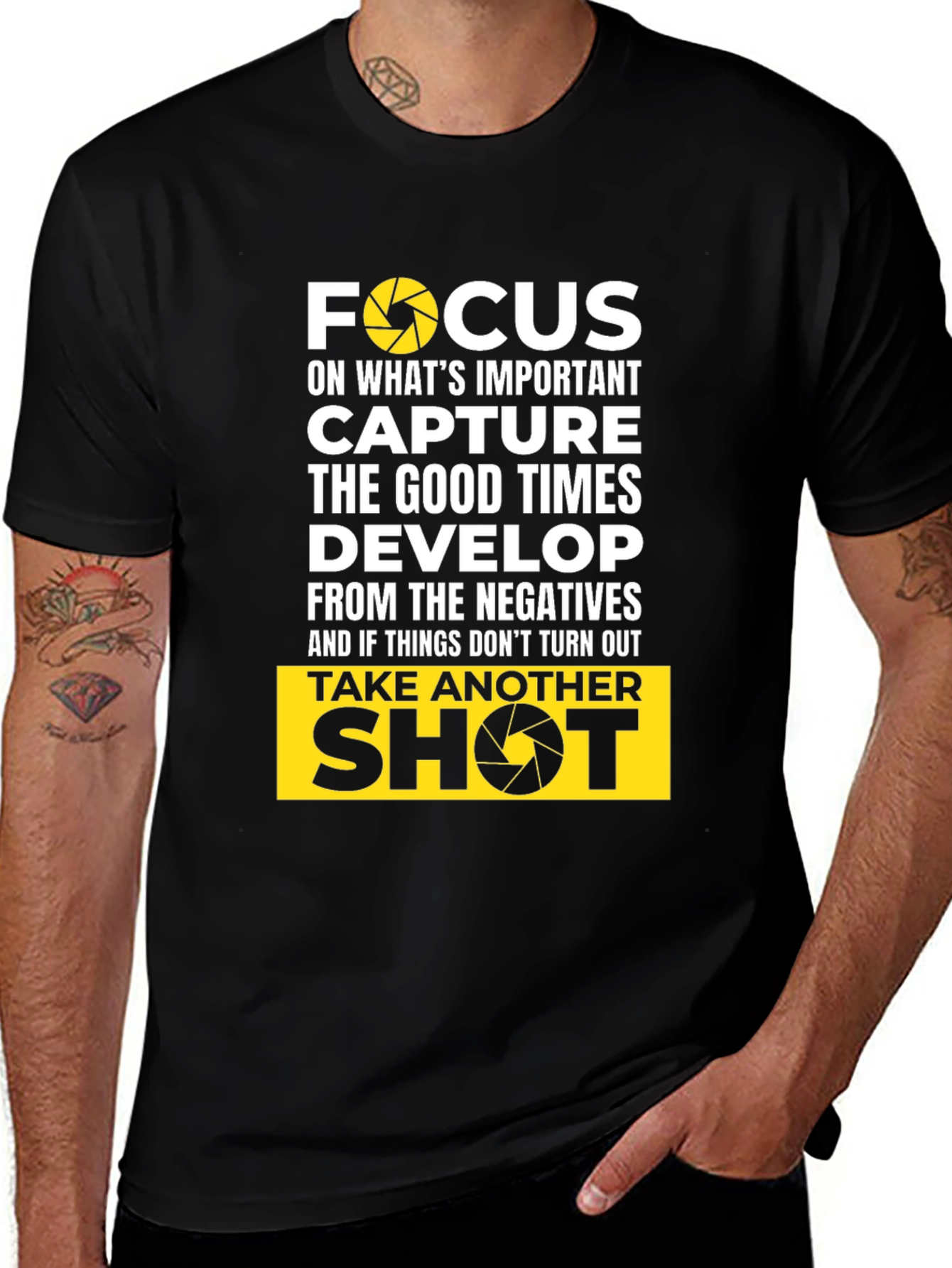 Variant 18 of Focus Camera T-Shirt: Capture Good Times, Develop Positives