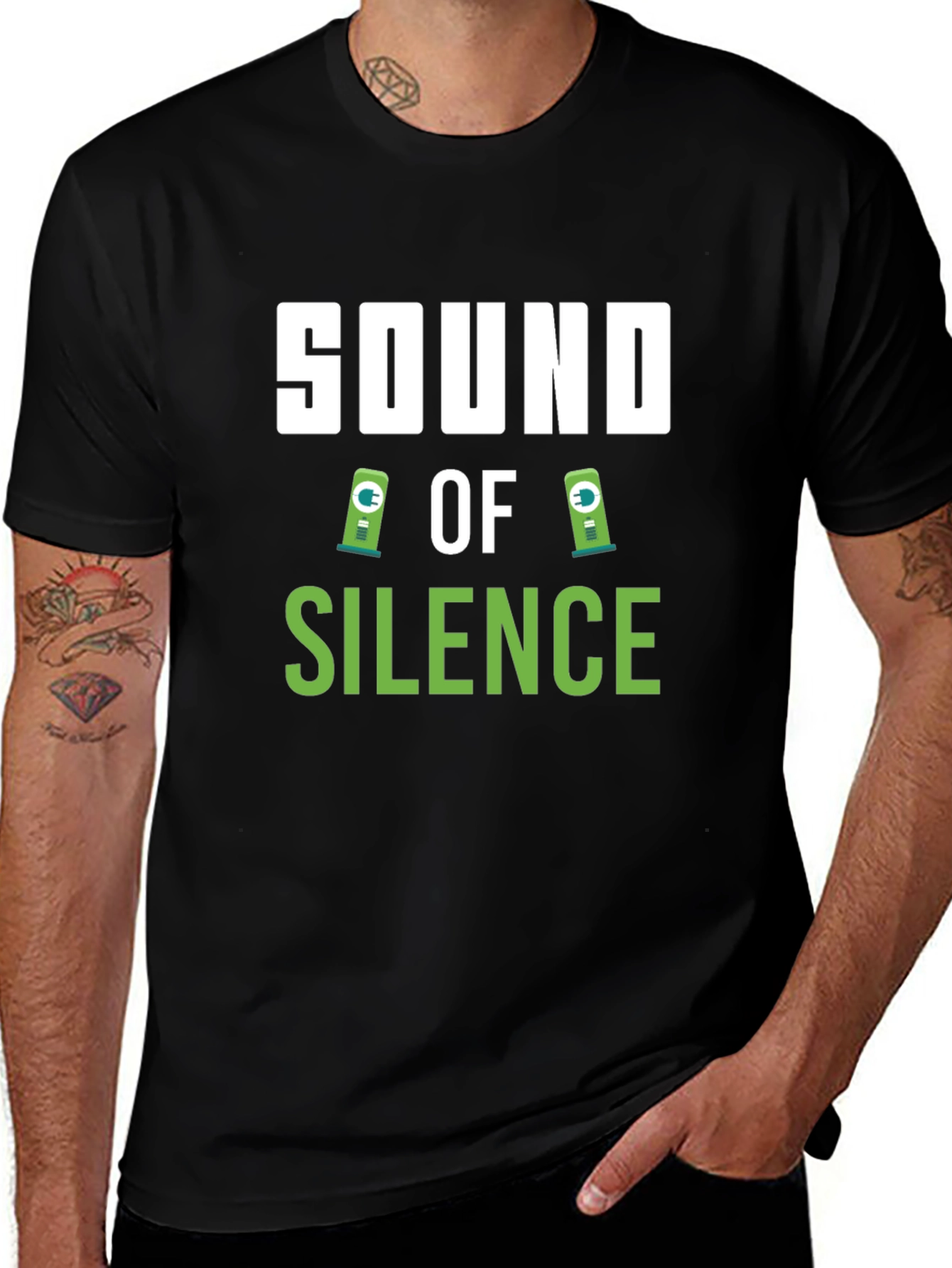 Variant 7 of Sound of Silence EV Charging T-Shirt