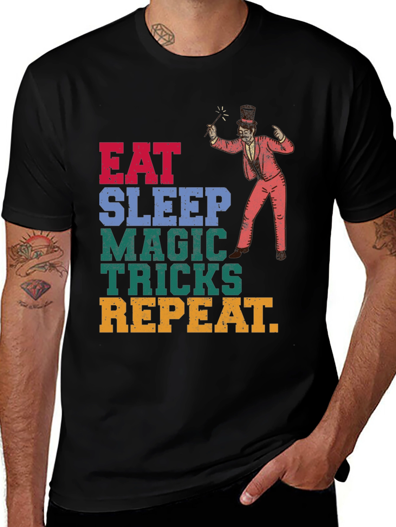 Variant 9 of Eat Sleep Magic Tricks Repeat Graphic Tee