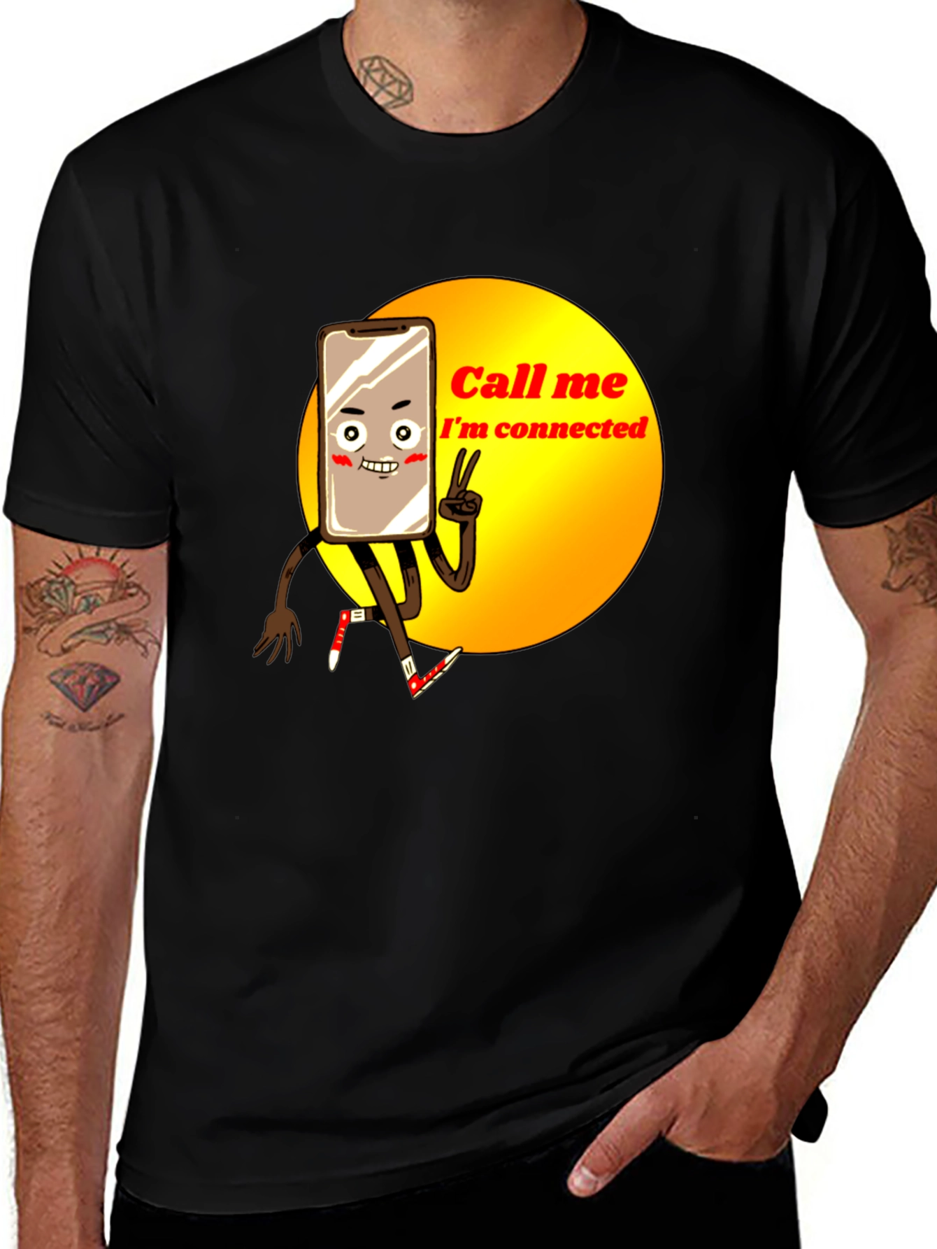 Variant 9 of Connected Phone Cartoon T-Shirt