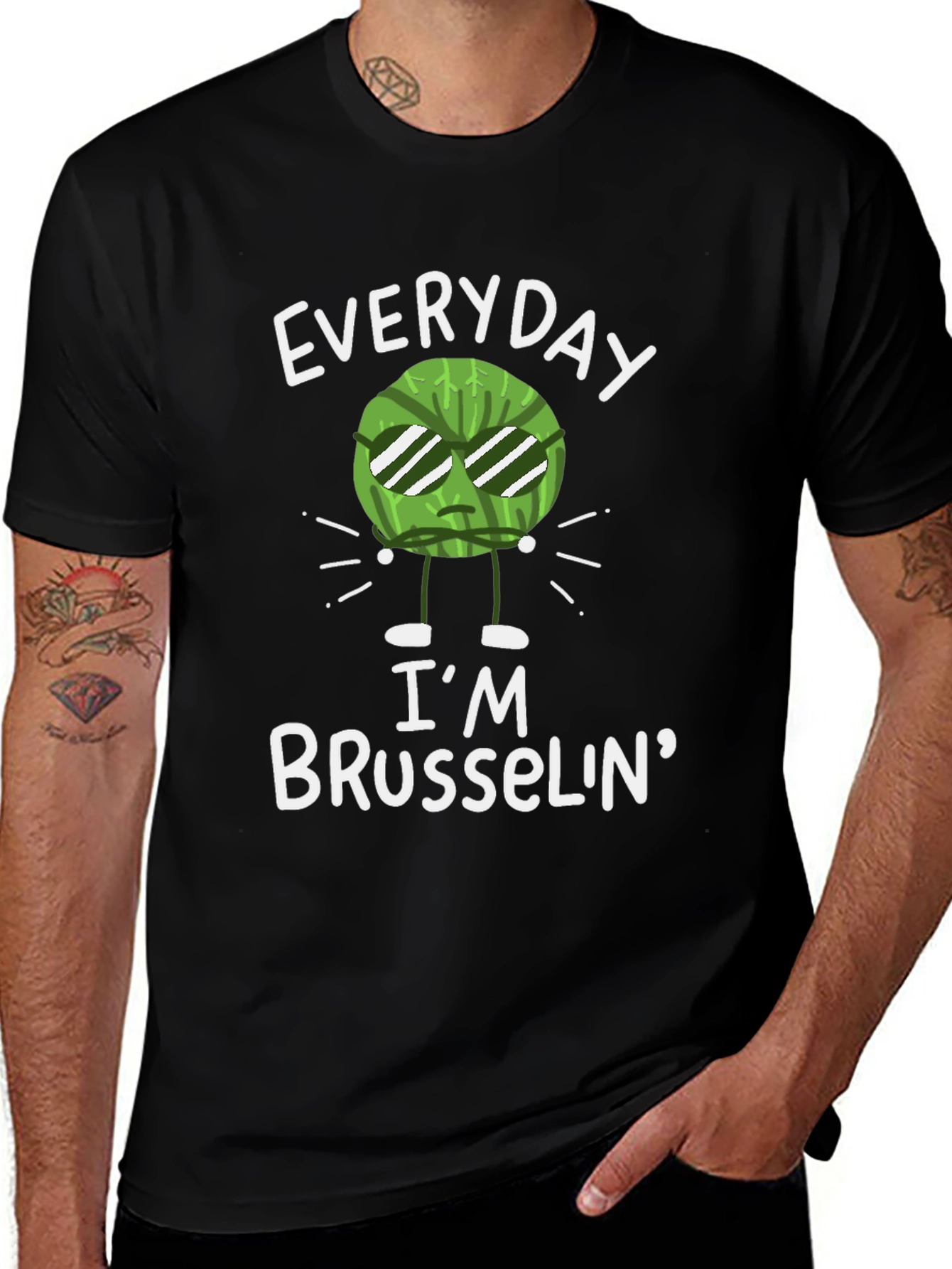 Variant 2 of Everyday I'm Brusselin' T-Shirt - Funny Vegetable Pun Tee