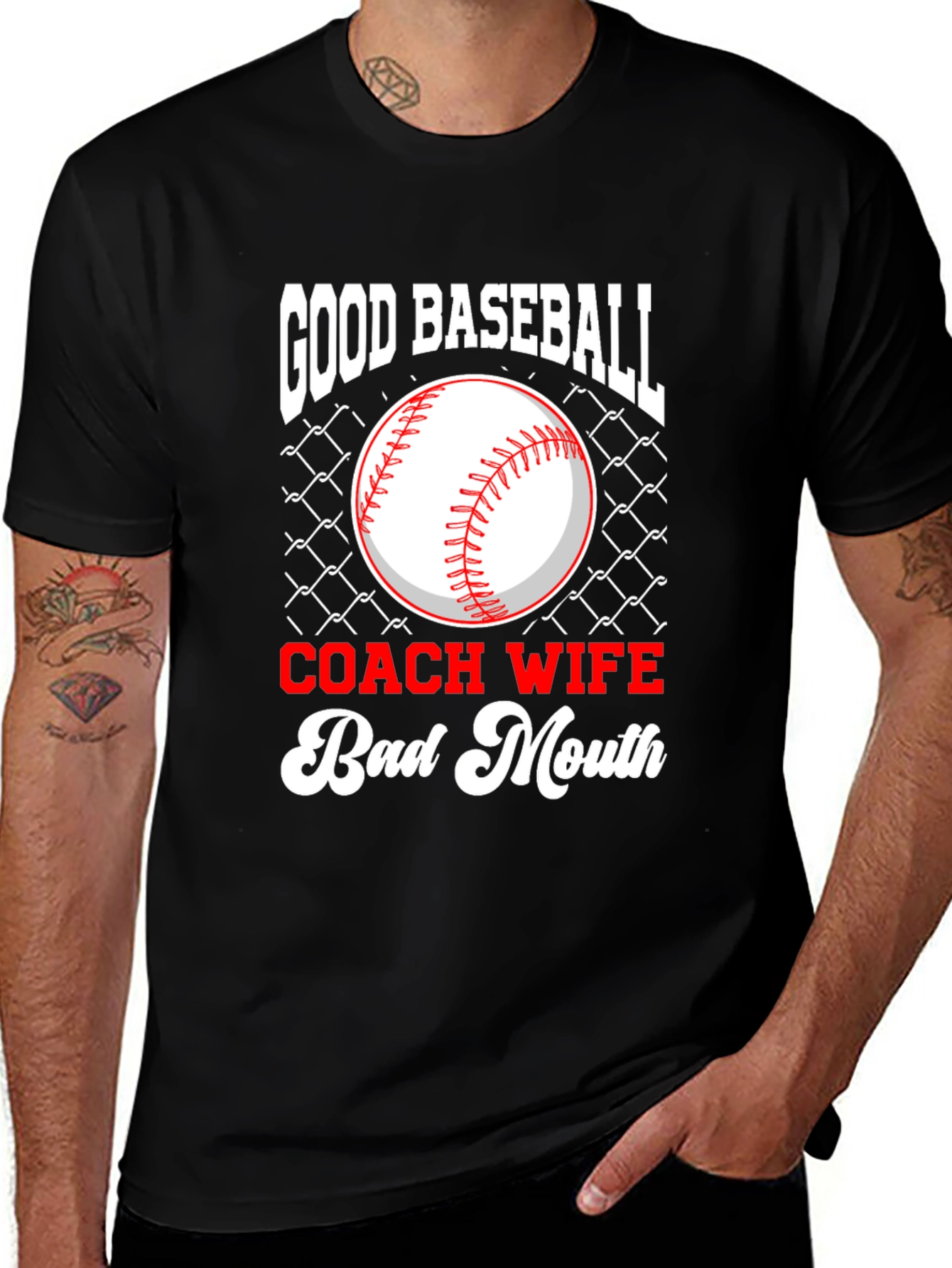 Variant 25 of Good Baseball Coach Wife Bad Mouth Graphic Tee
