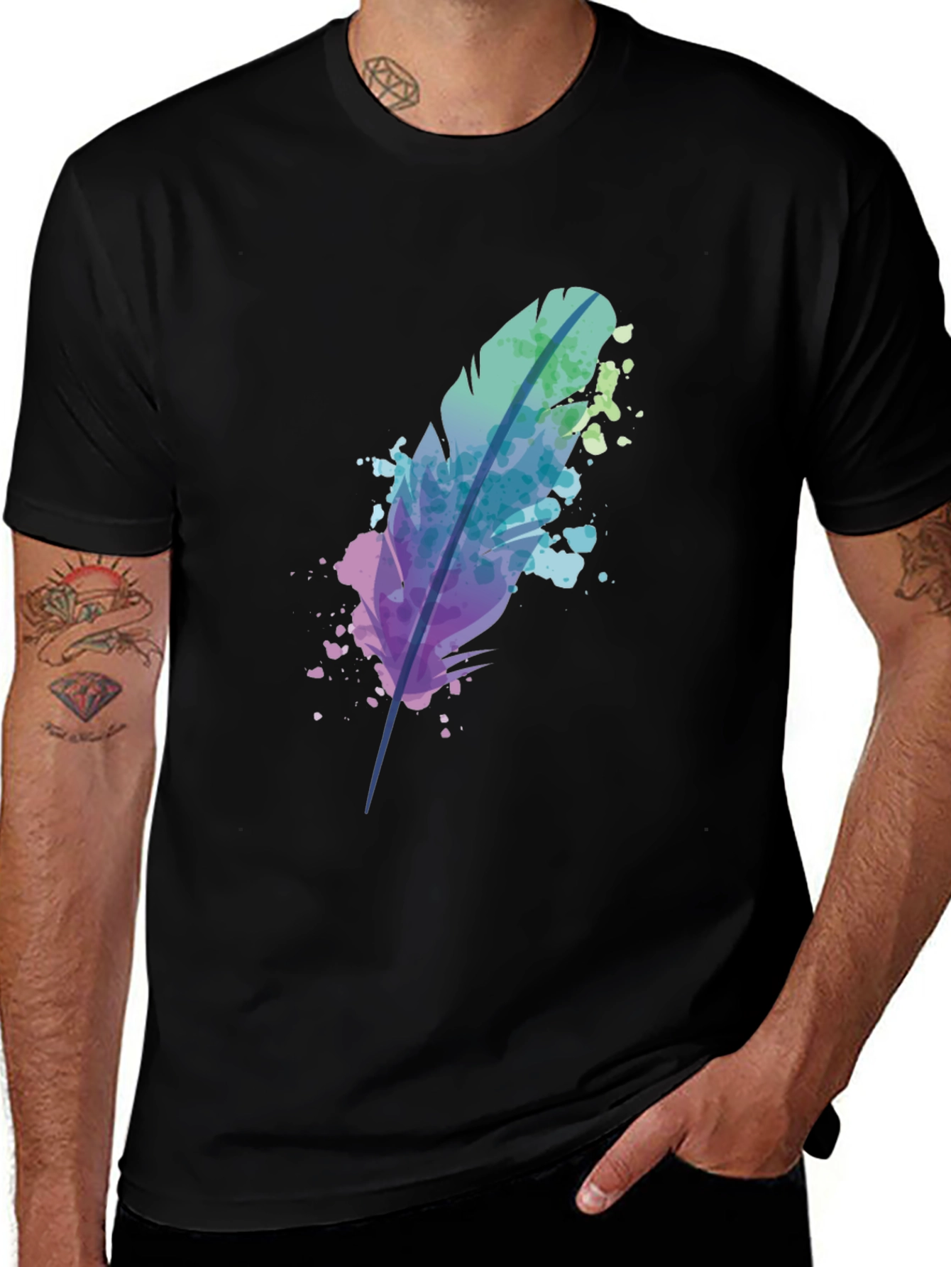 Variant 26 of Watercolor Feather Graphic T-Shirt