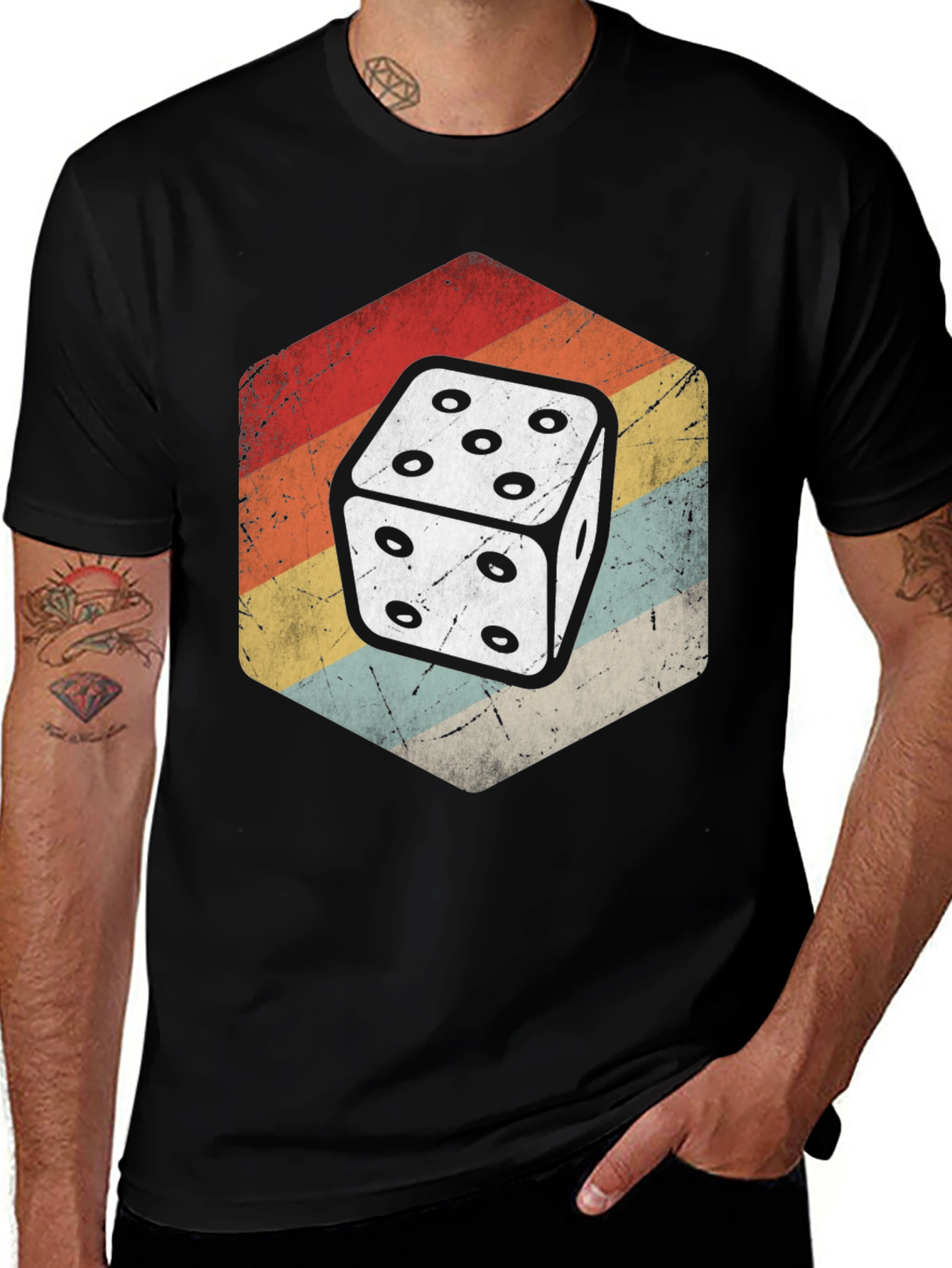 Variant 6 of Retro Dice Graphic Tee