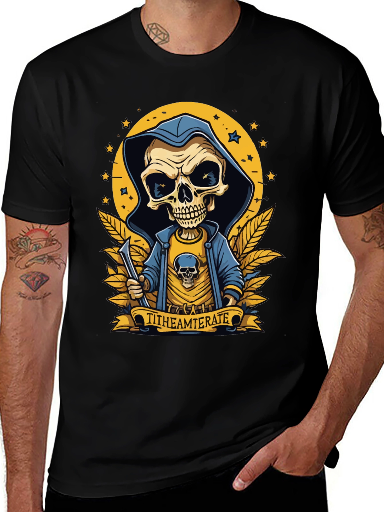 Variant 6 of Skull Graphic Tee - Titheamterate Design