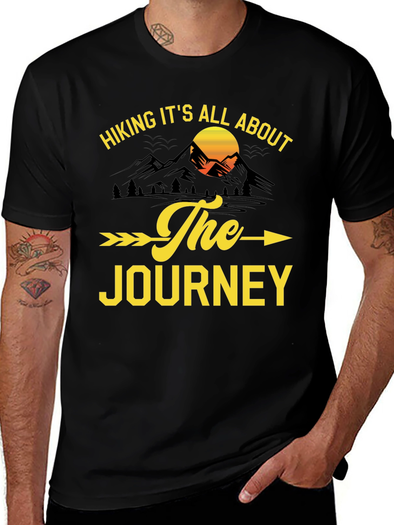Variant 13 of Hiking It's All About The Journey Black T-Shirt