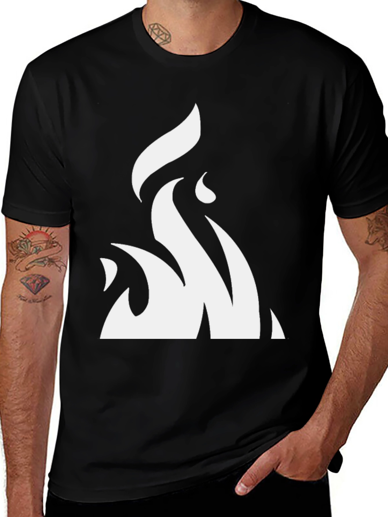 Variant 15 of Abstract Flame Graphic Black T-Shirt