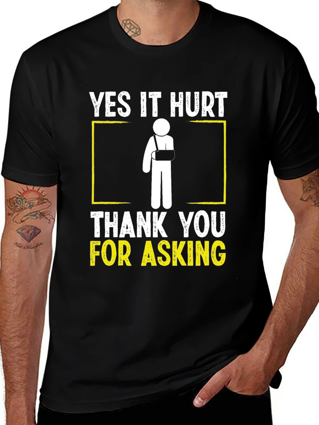 Variant 29 of Yes It Hurts T-Shirt Funny Broken Arm Graphic Tee