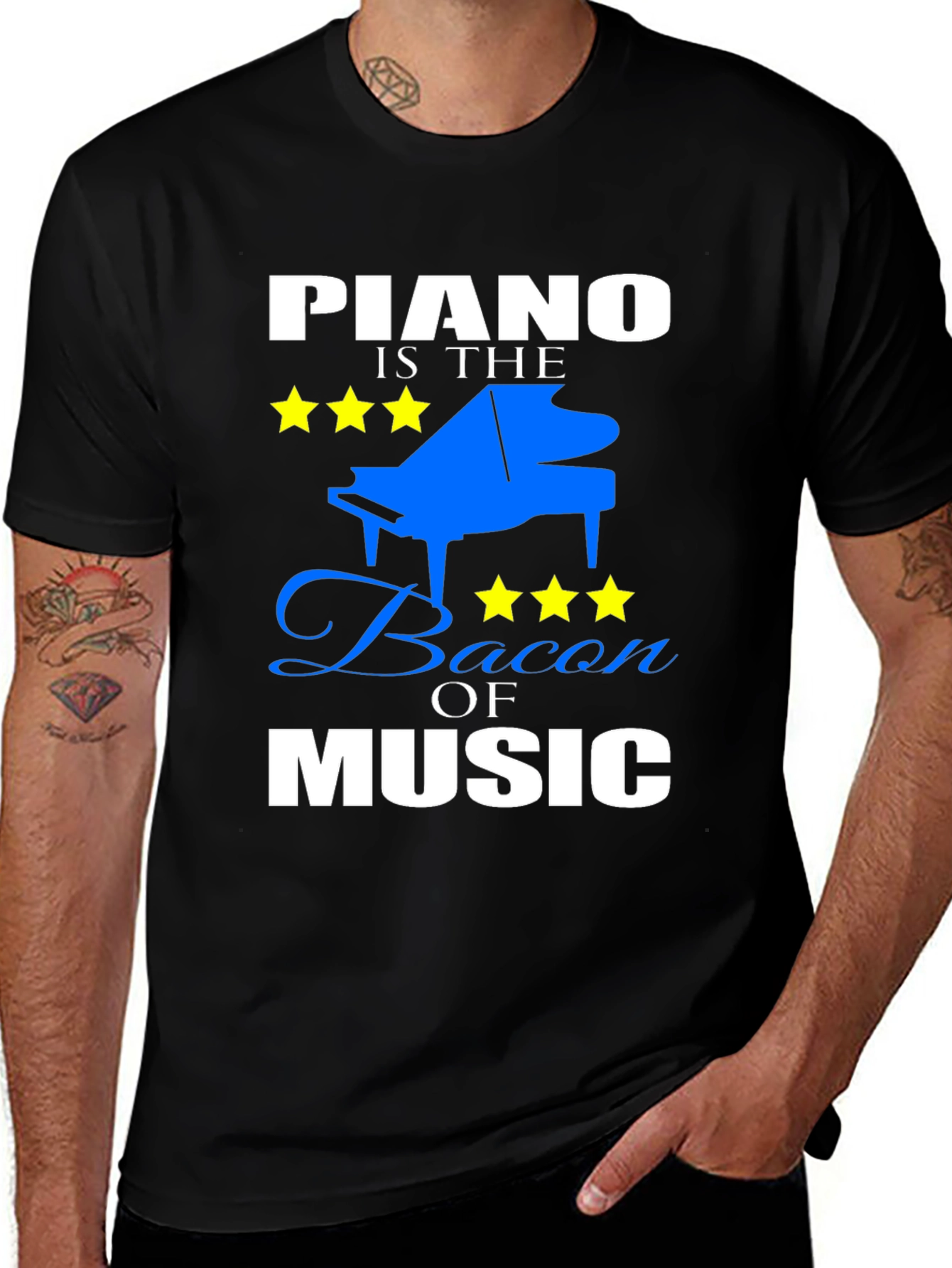 Variant 2 of Piano is the Bacon of Music - Graphic T-Shirt