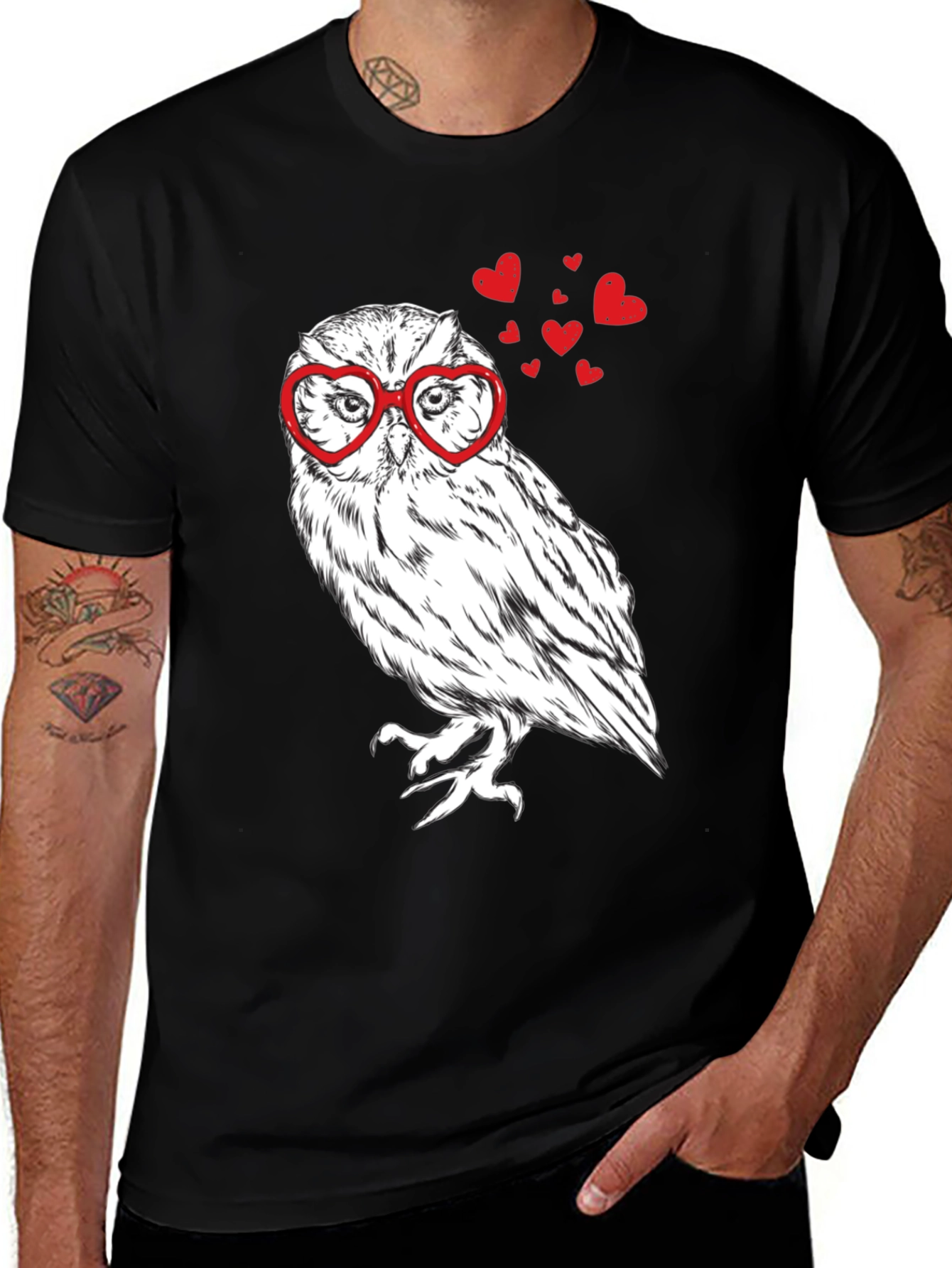 Variant 26 of Owl Love Heart Glasses T-Shirt