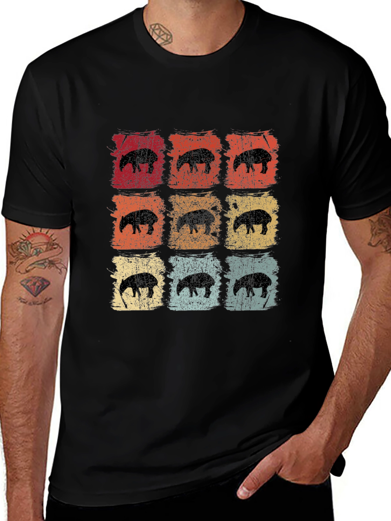 Variant 3 of Retro Tapir Graphic Tee - Cool Vintage Animal Shirt