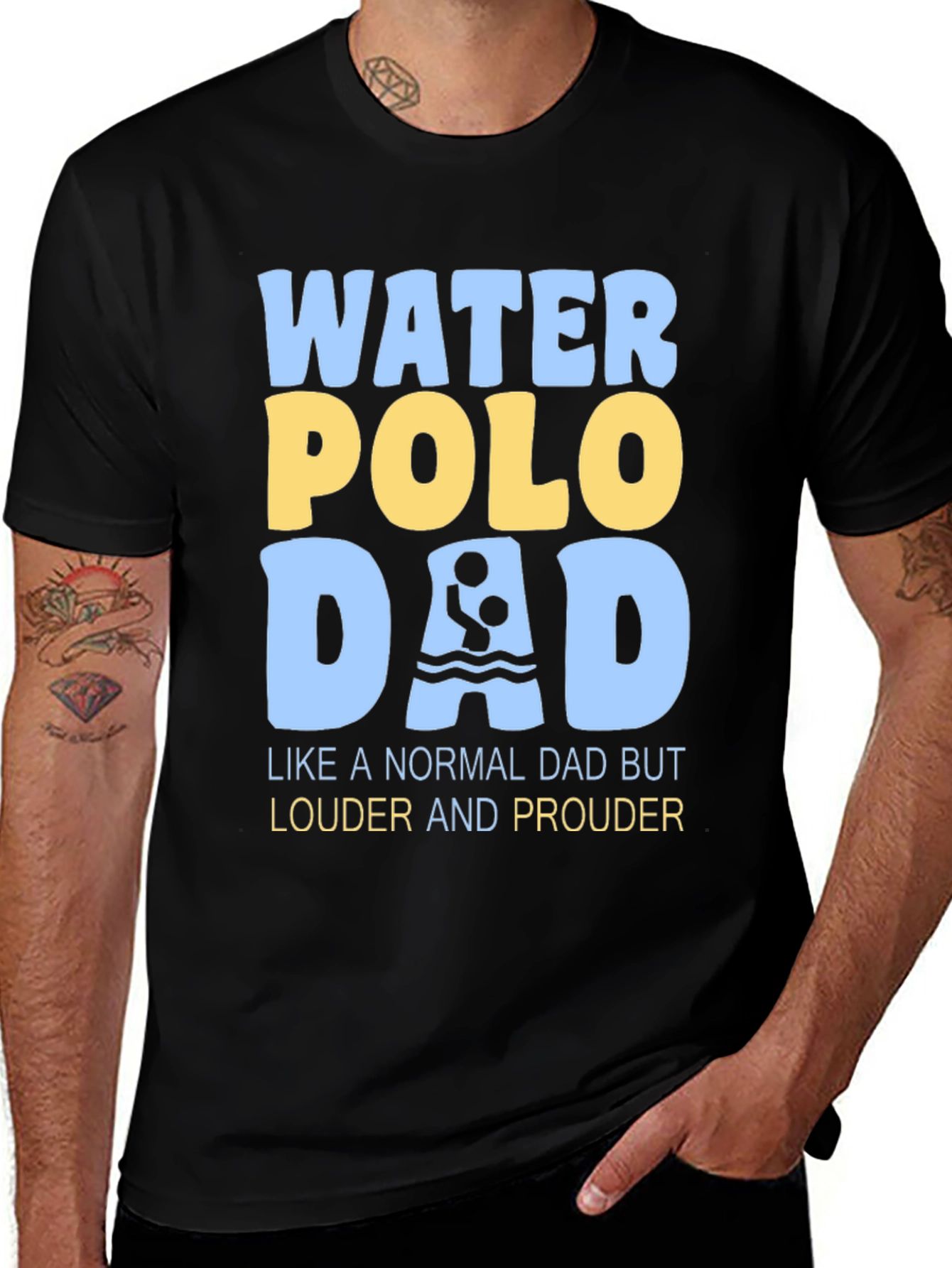 Variant 25 of Water Polo Dad T-Shirt - Louder and Prouder