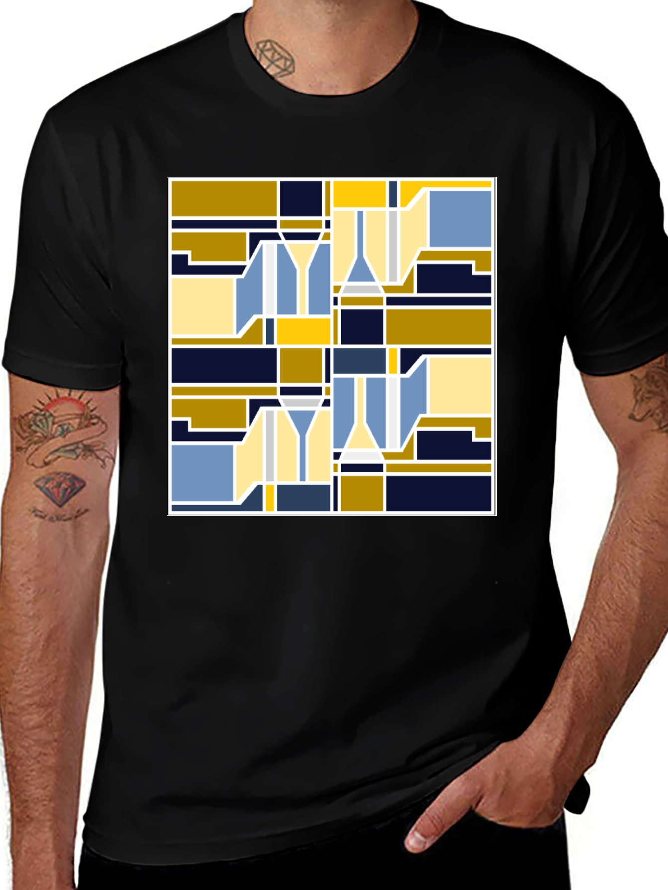 Abstract Cocktail T-Shirt - Modern Geometric Design