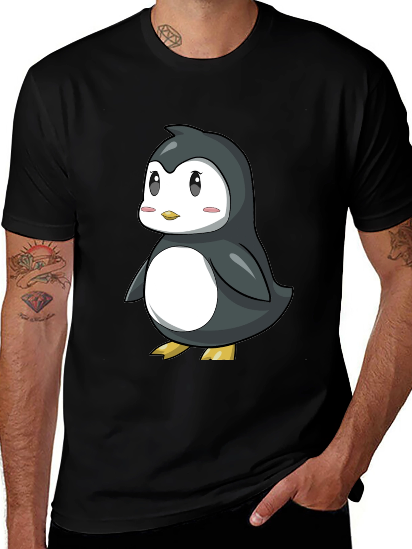 Variant 6 of Cute Penguin Graphic Black T-Shirt