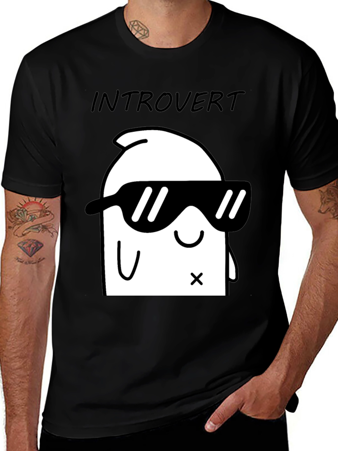 Variant 30 of Introvert Graphic Tee - Cool & Comfy Cotton Shirt