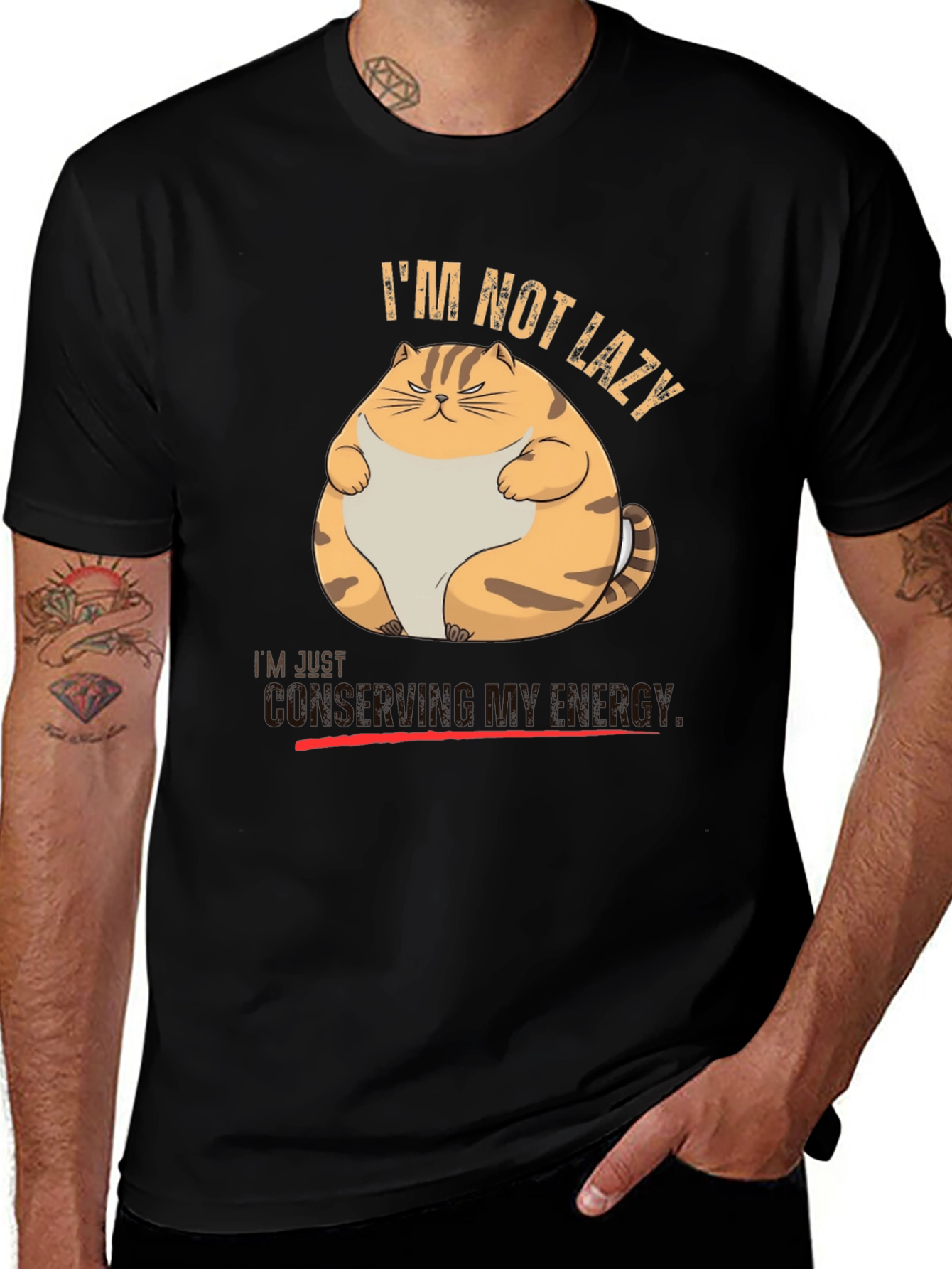 Variant 27 of I'm Not Lazy Funny Cat T-Shirt