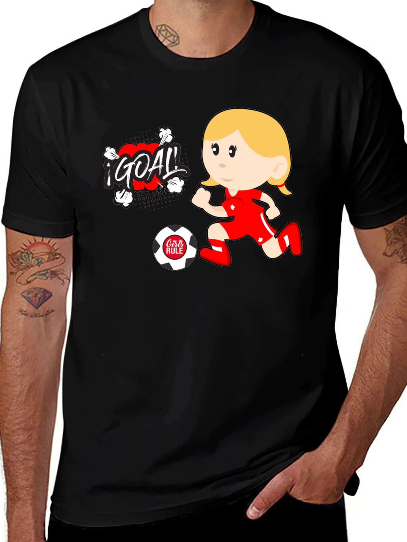 Variant 9 of Girls Rule Soccer T-Shirt - Goal!