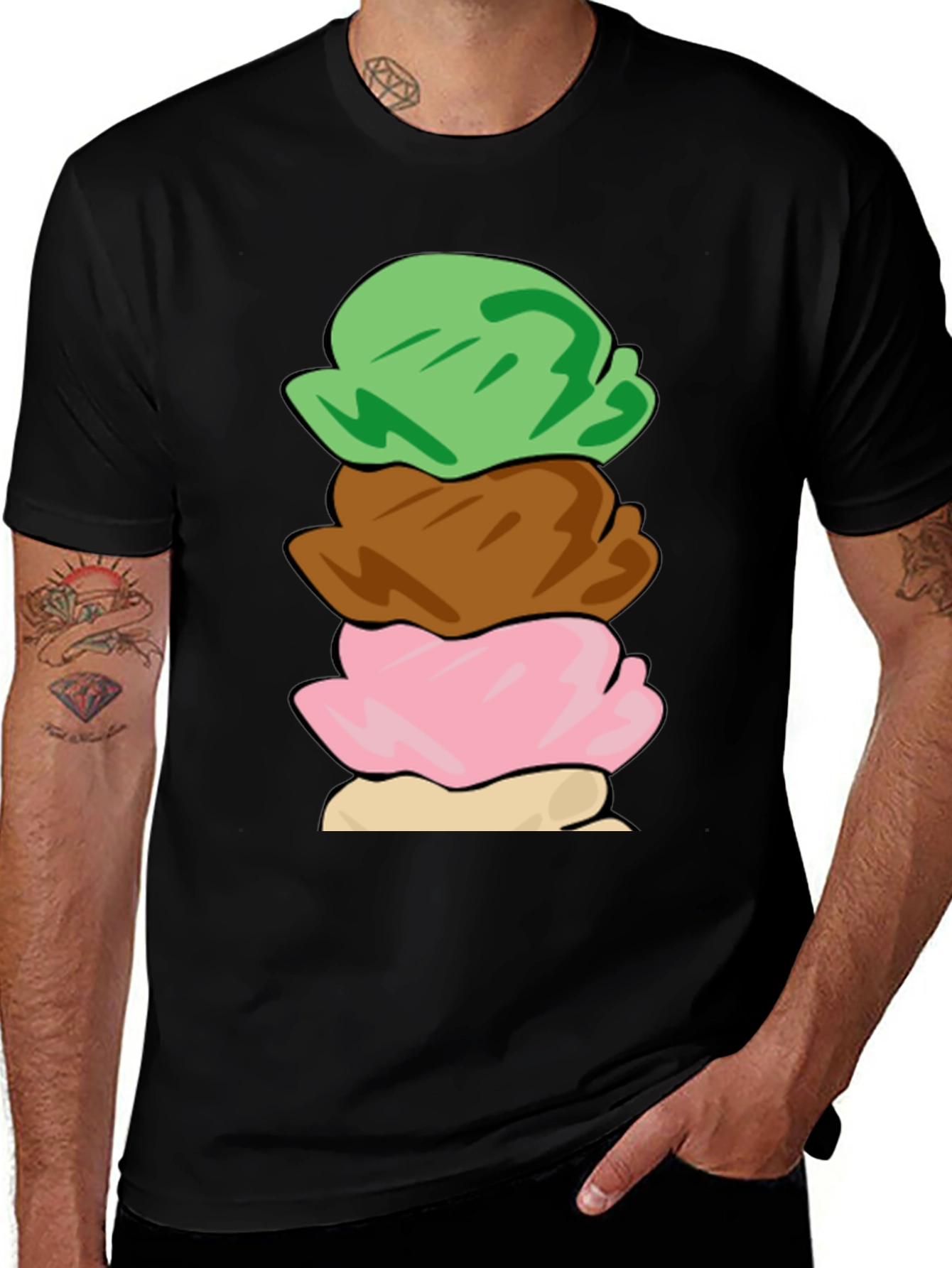 Variant 22 of Ice Cream Scoop Stack Graphic T-Shirt