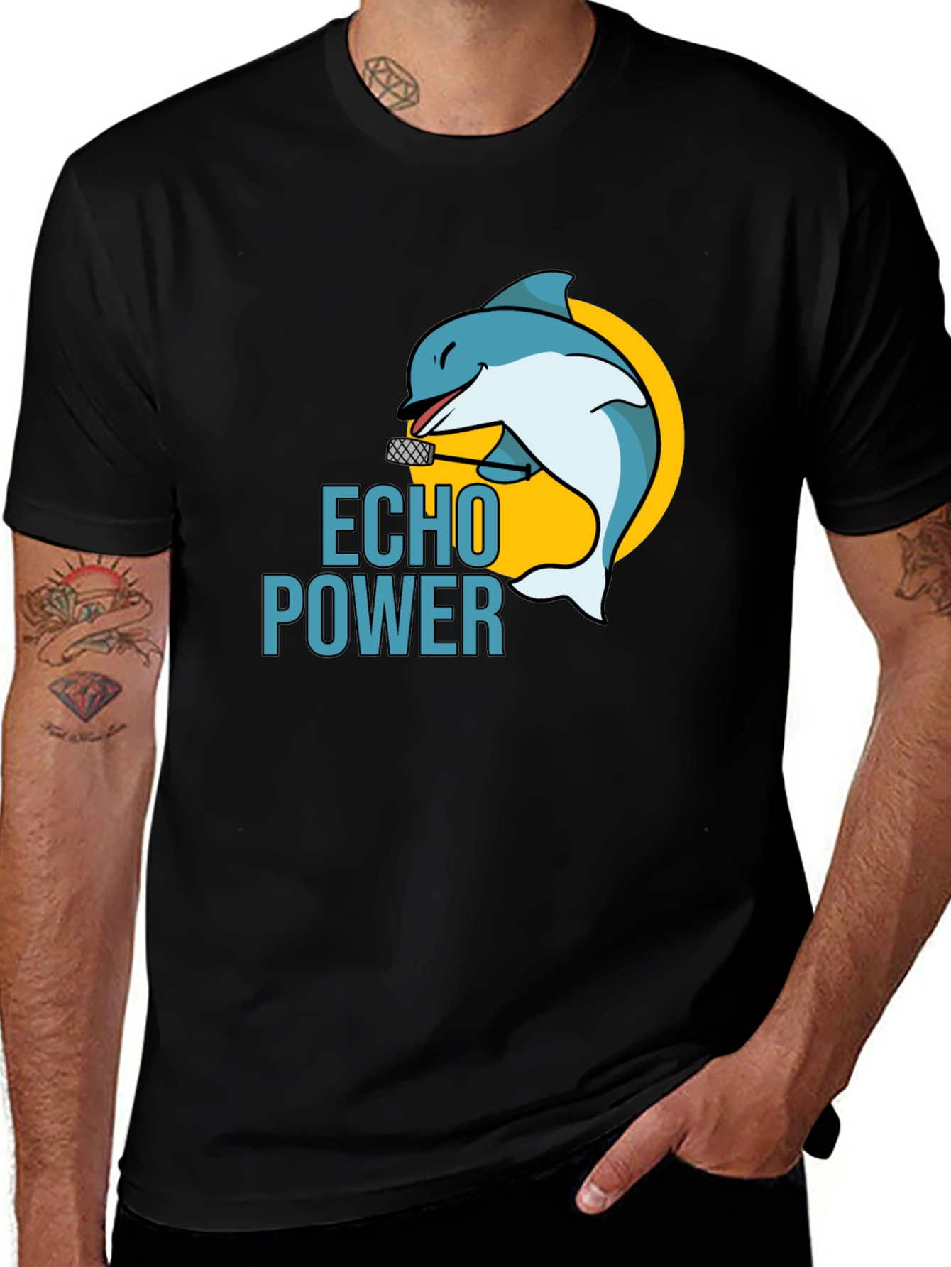 Echo Power Dolphin Black T-Shirt