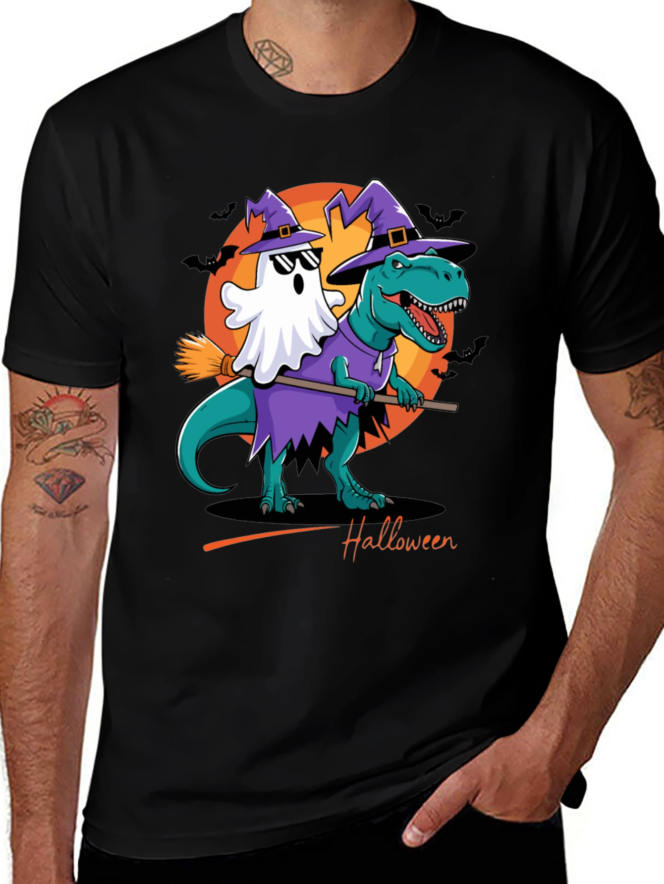 Variant 29 of Halloween Dinosaur & Ghost T-Shirt