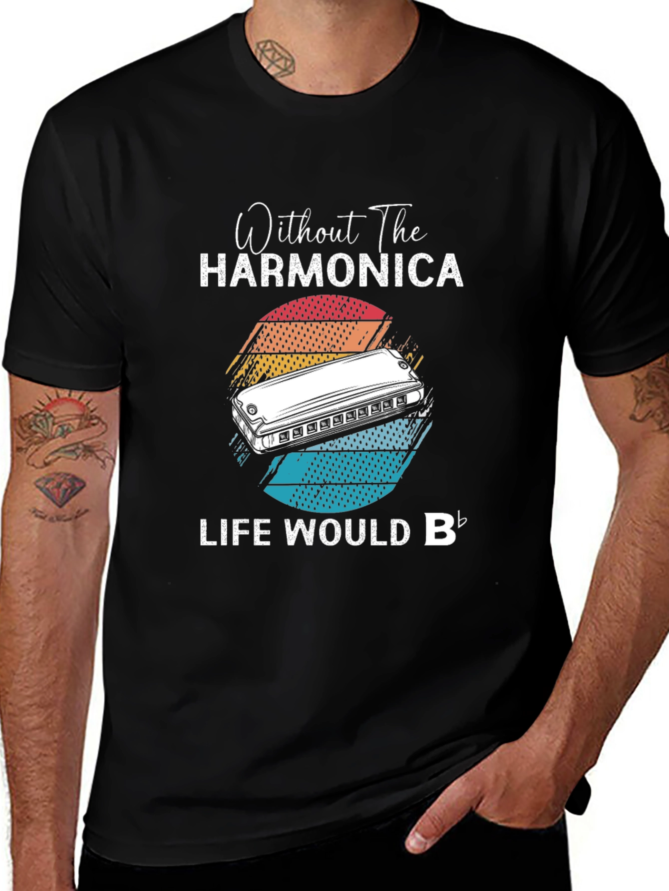 Harmonica T-Shirt - Life Would B Flat
