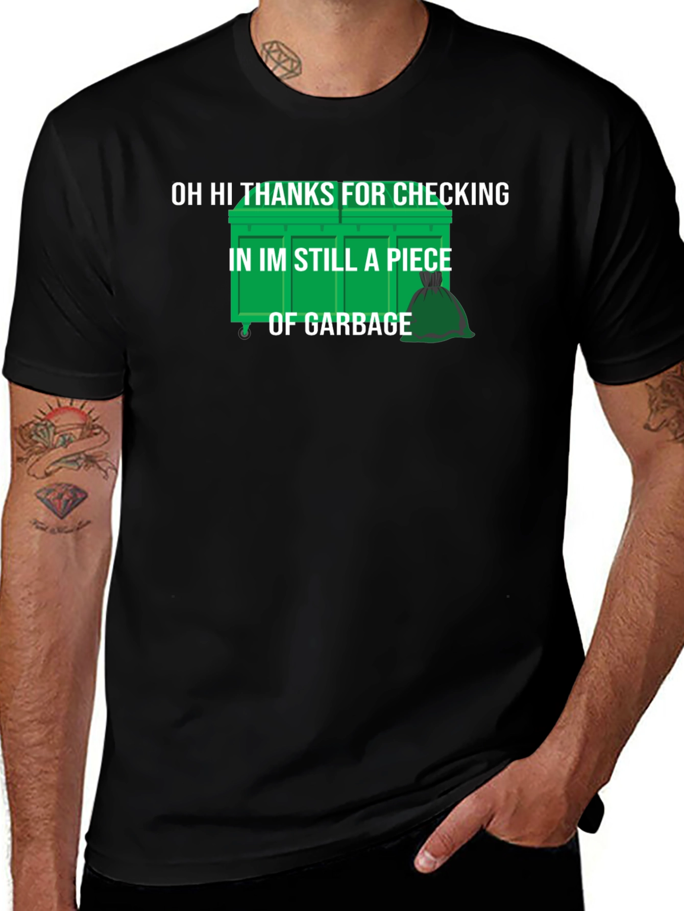 Variant 27 of Oh Hi Garbage T-Shirt - Humorous Mens Tee