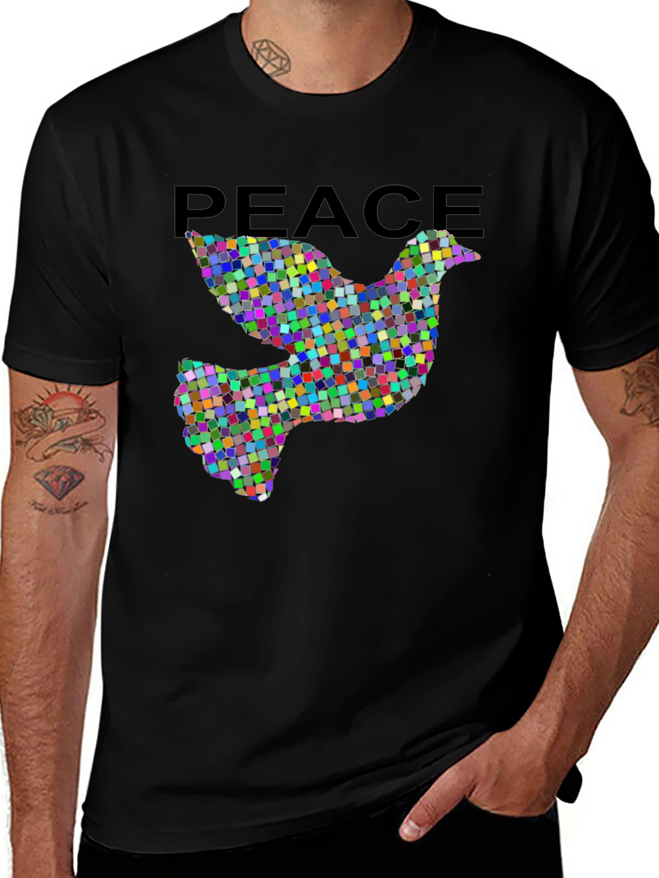 Variant 27 of Peace Dove Graphic Tee - Black