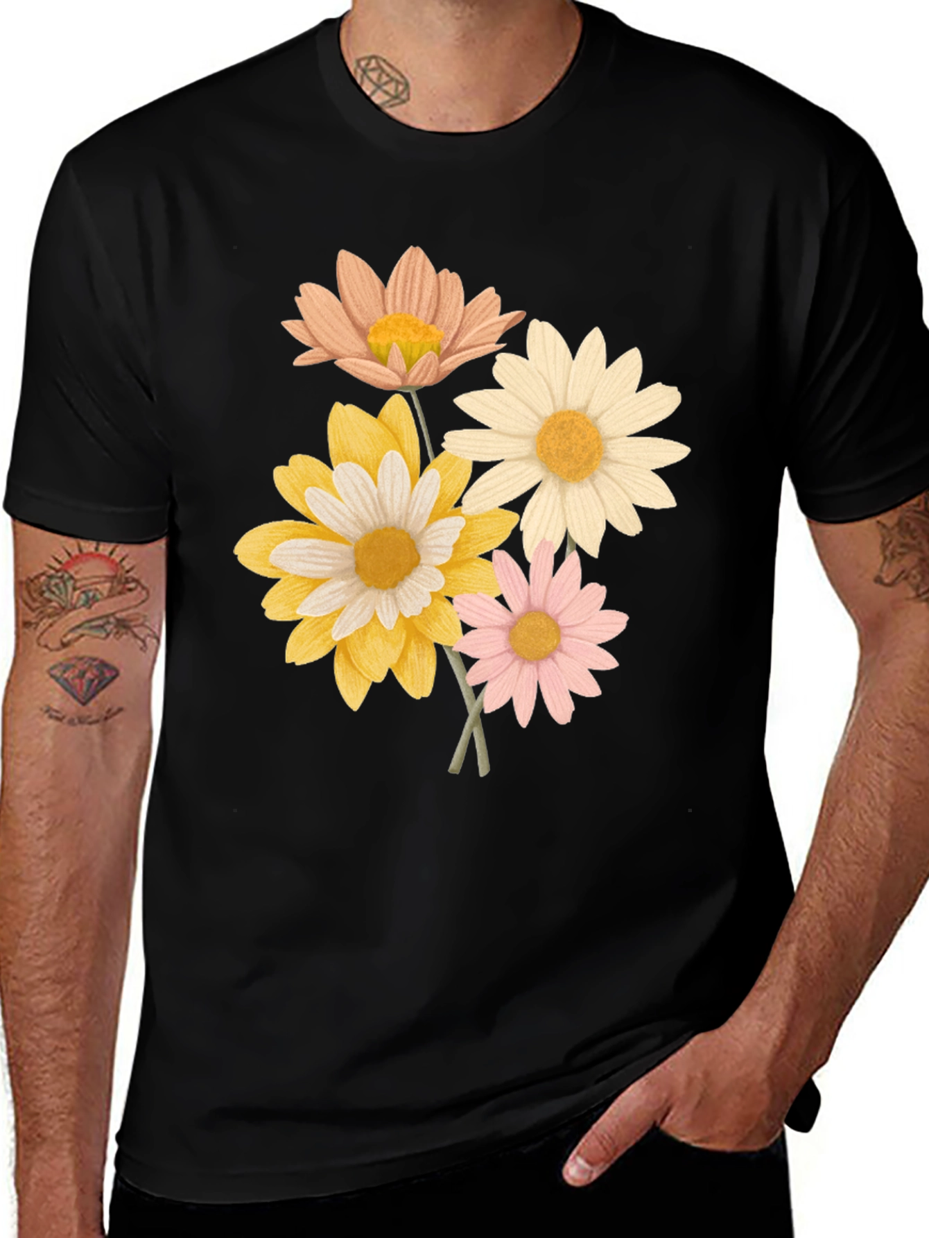 Variant 27 of Floral Graphic Tee - Black