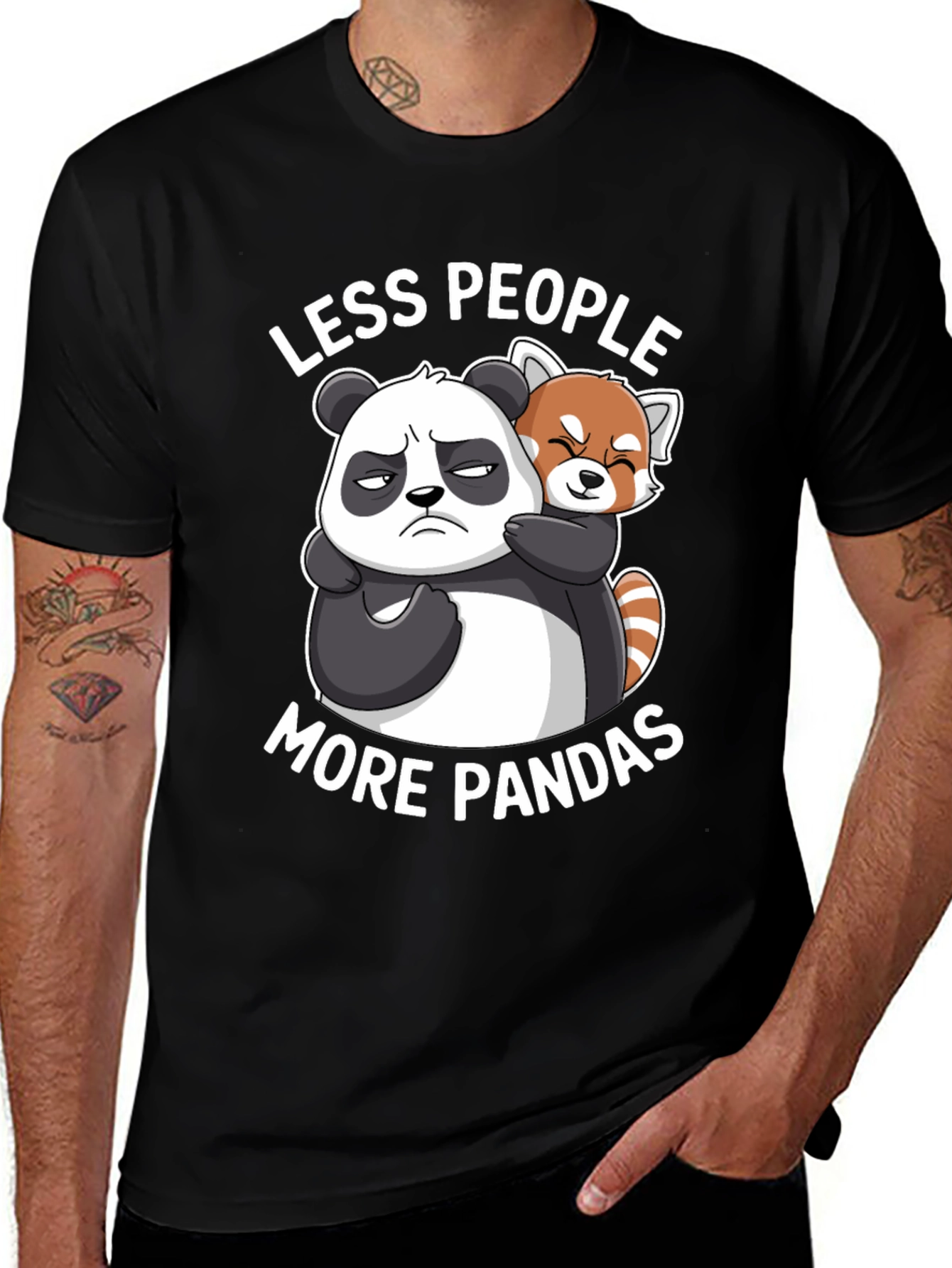 Variant 30 of Less People More Pandas Graphic Tee