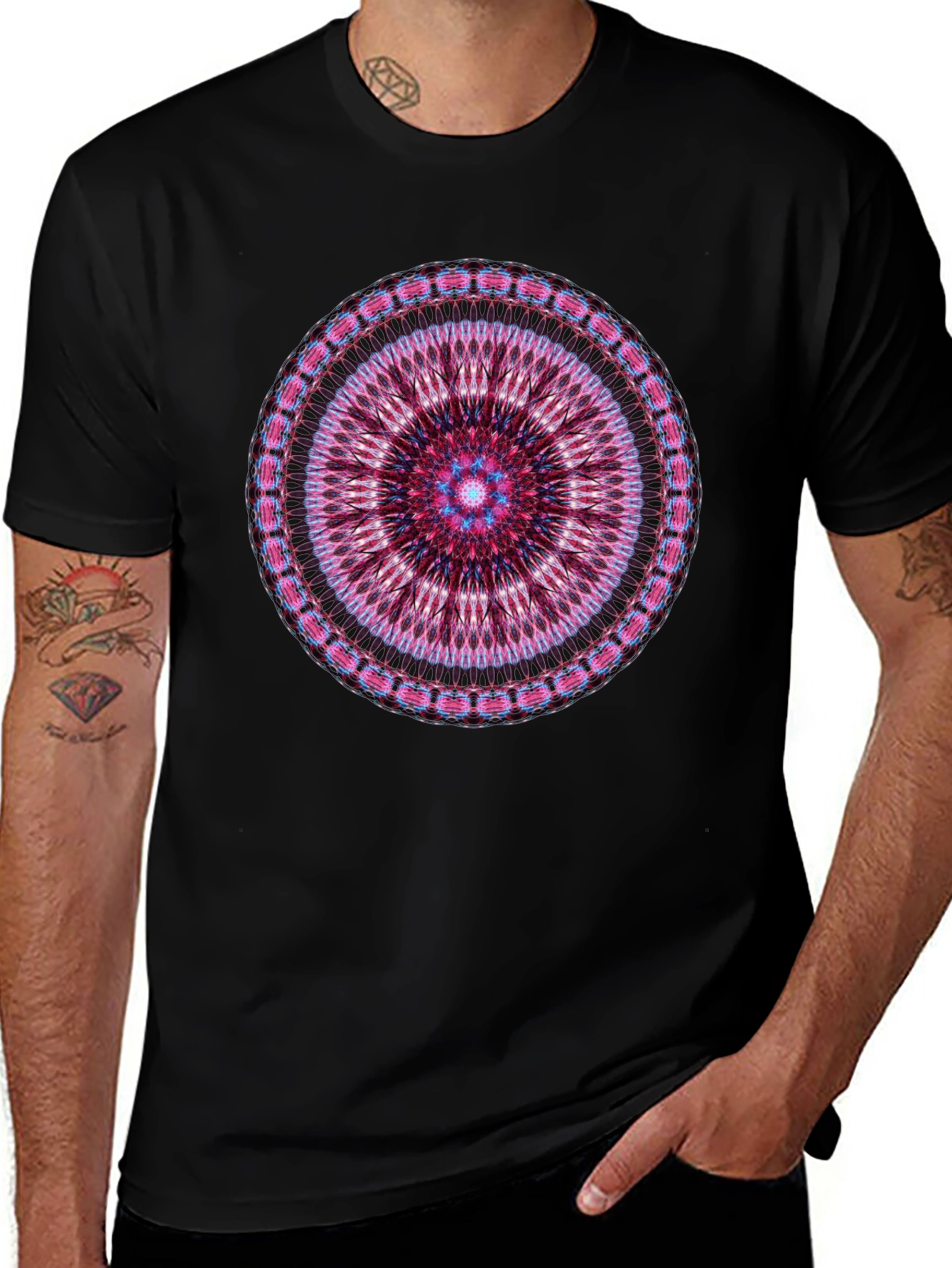 Variant 9 of Mandala Graphic Black Crew Neck T-Shirt