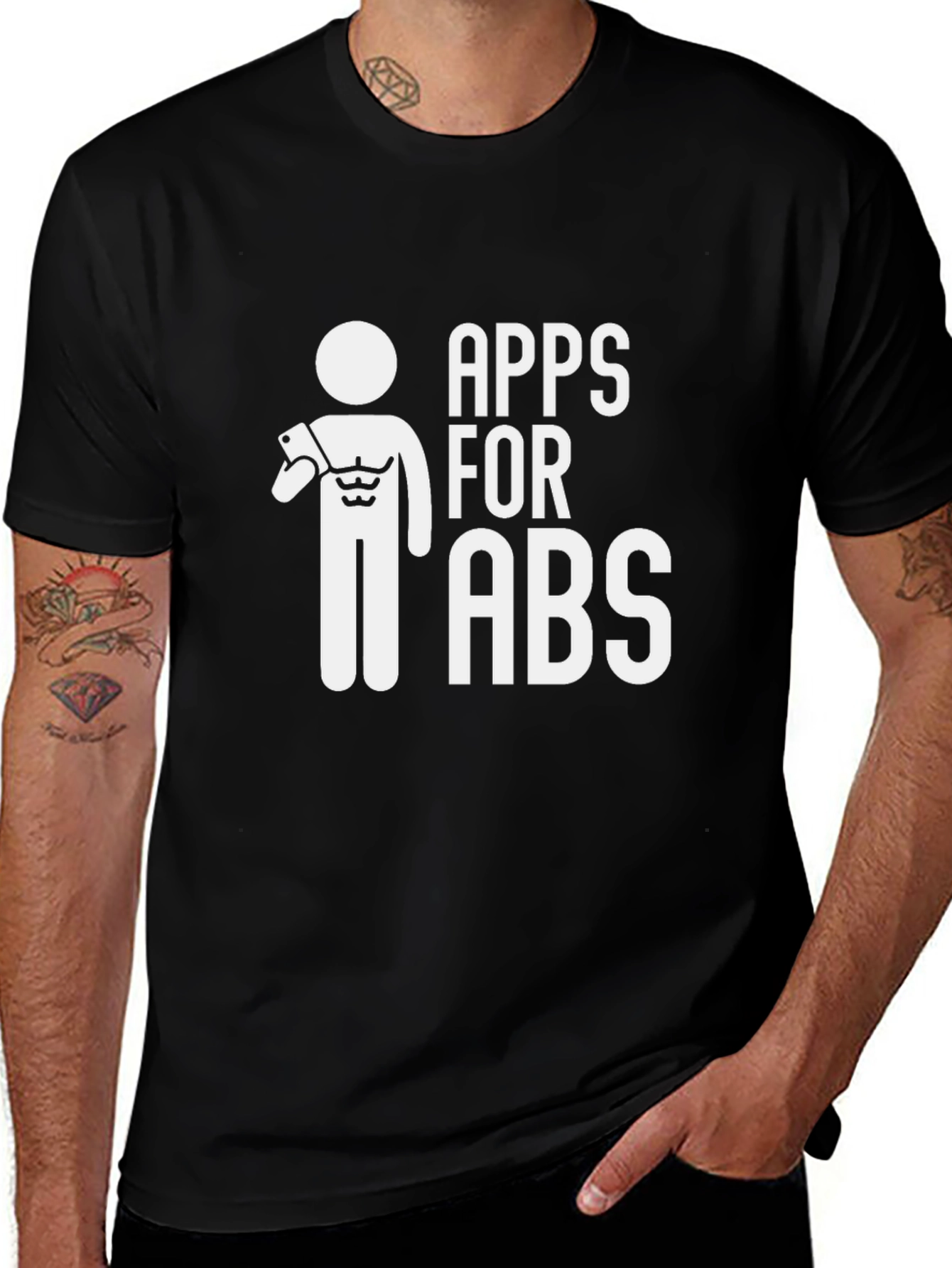 Variant 25 of Apps for Abs Funny Graphic T-Shirt