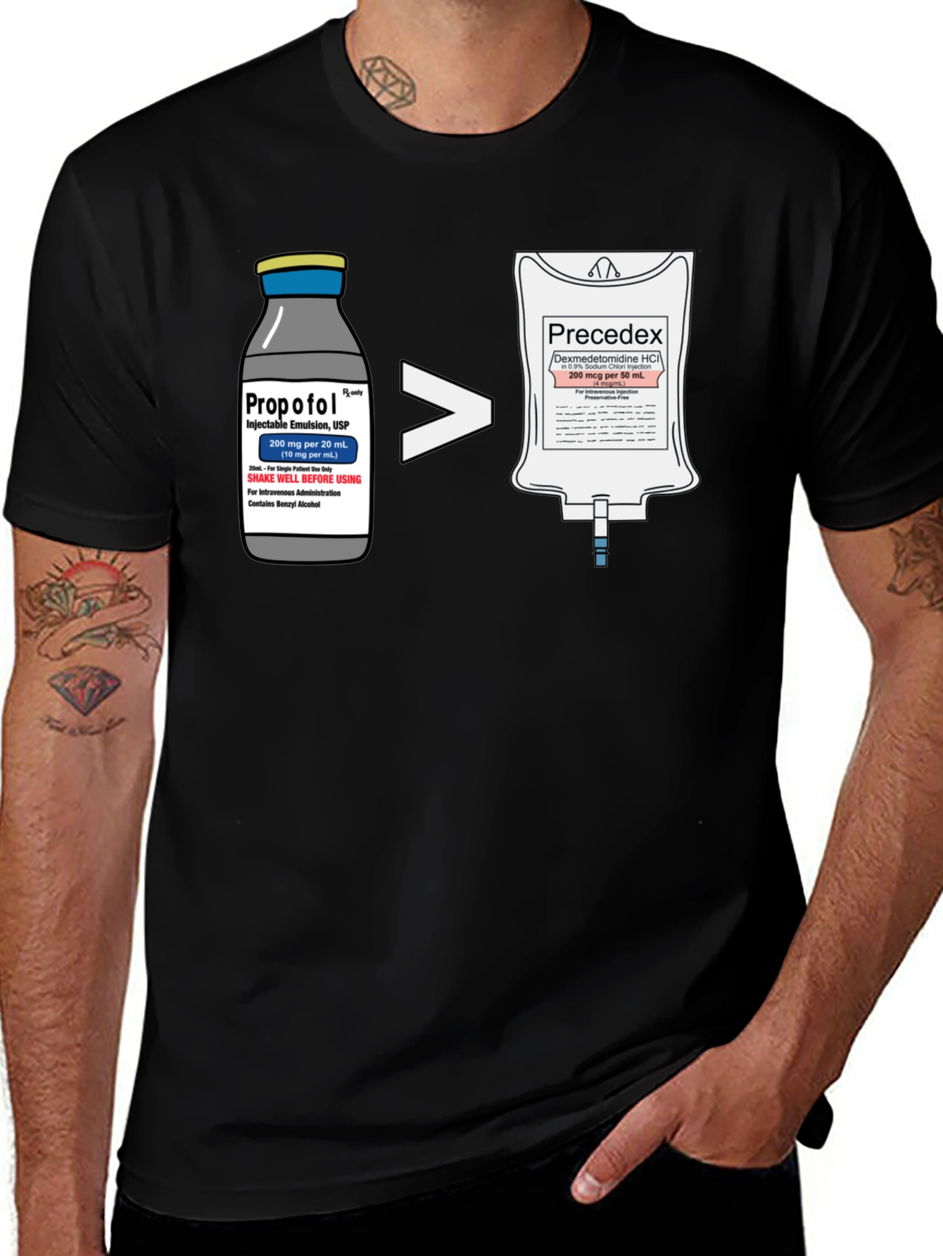 Propofol vs Precedex T-Shirt - Funny Anesthesia Tee
