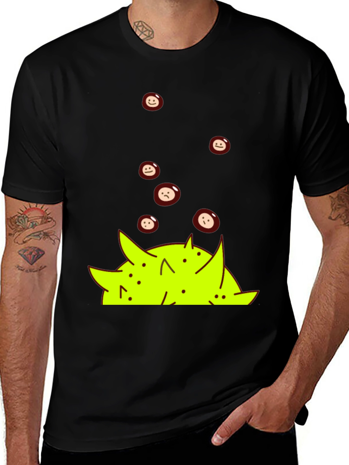 Variant 5 of Emoji Pile Black T-Shirt