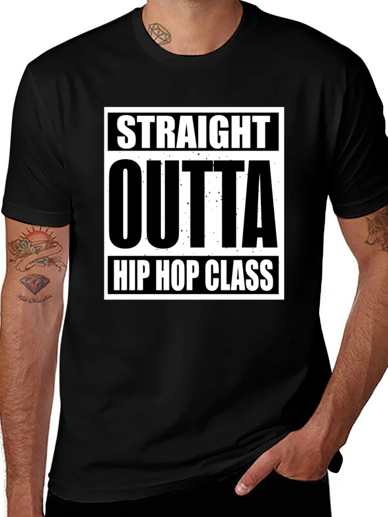 Black Straight Outta Hip Hop Class Black T-Shirt main image