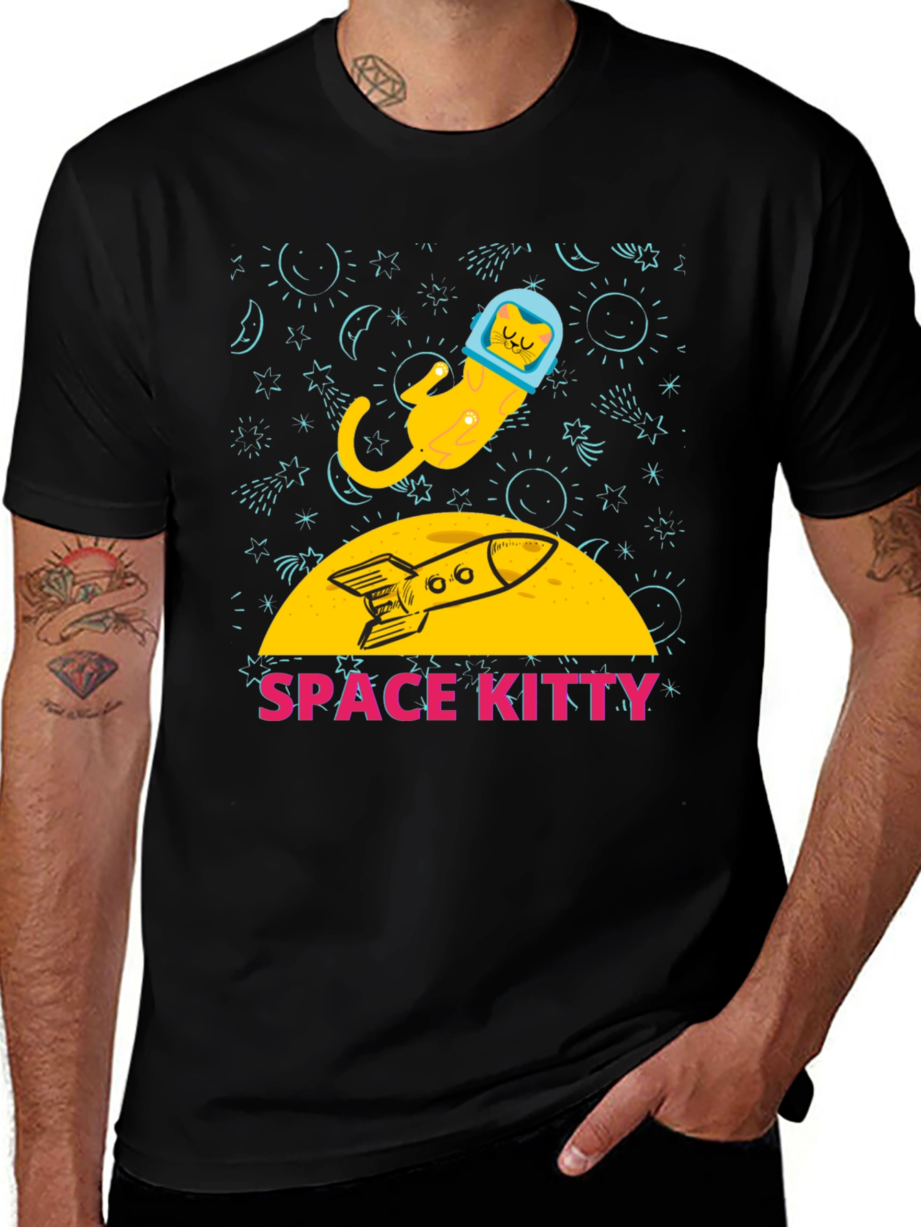 Space Kitty T-Shirt - Astronaut Cat Graphic Tee