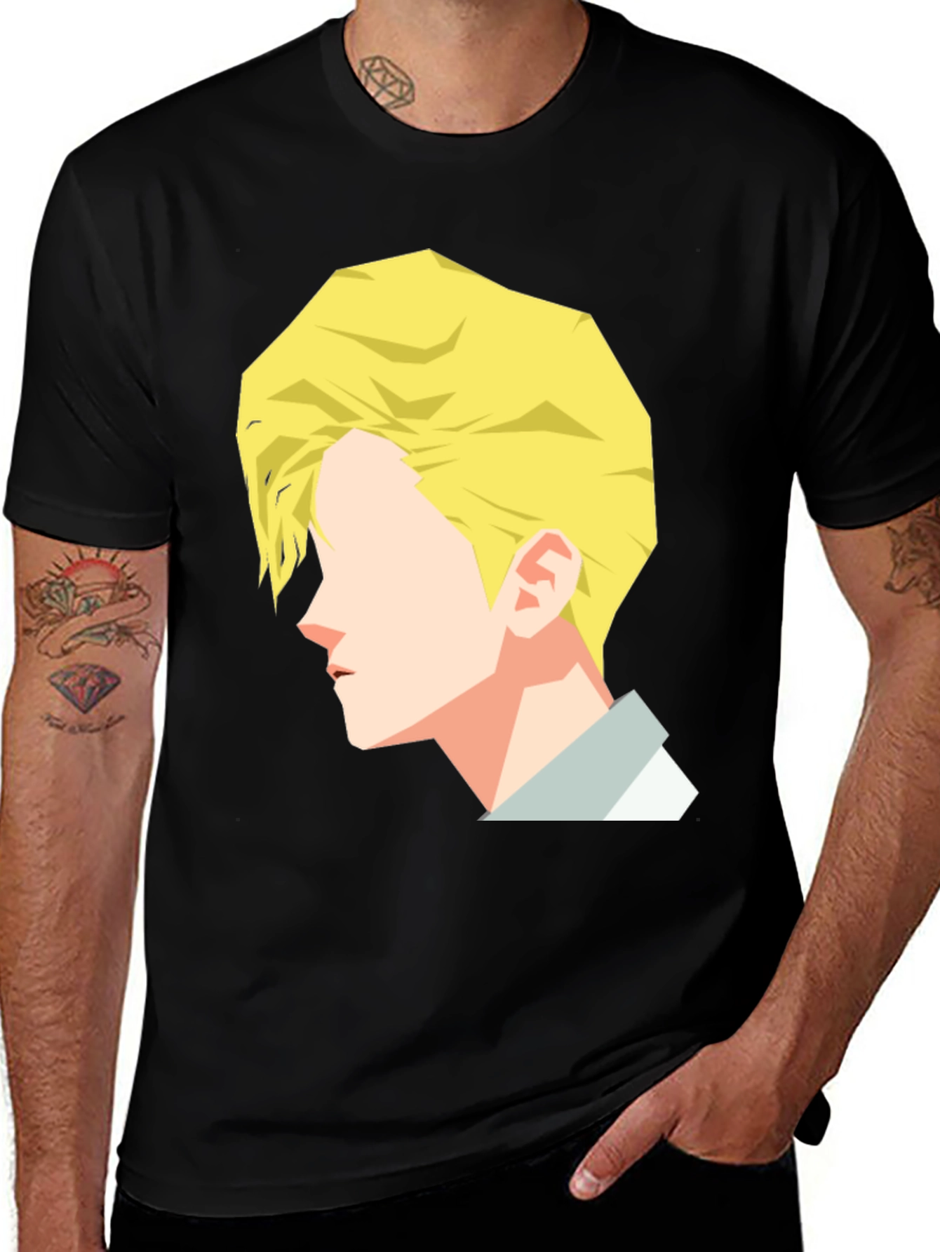 Geometric Face T-Shirt - Modern Graphic Tee