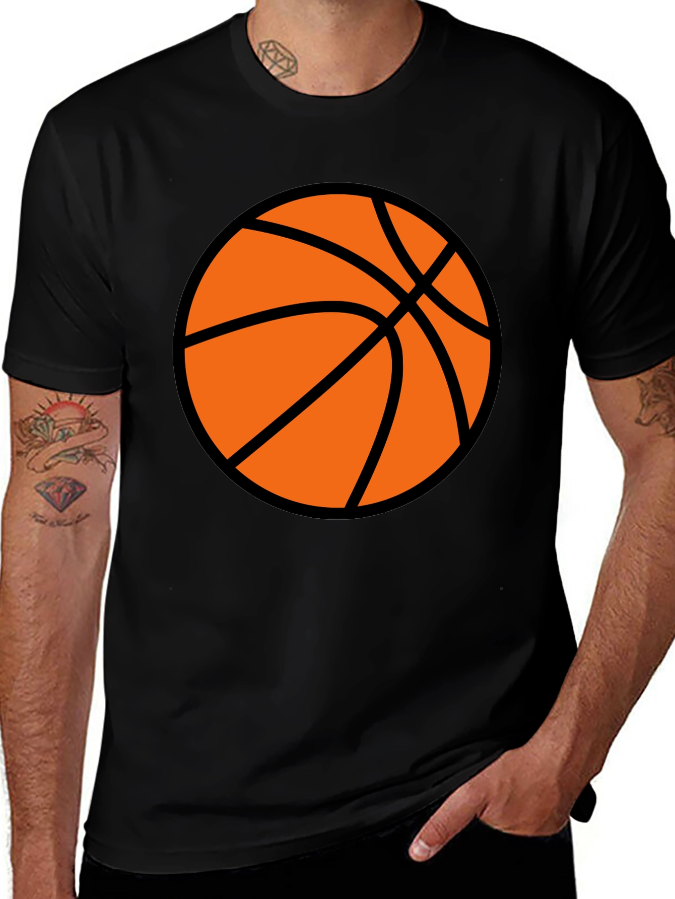 Variant 16 of Basketball Graphic Black T-Shirt