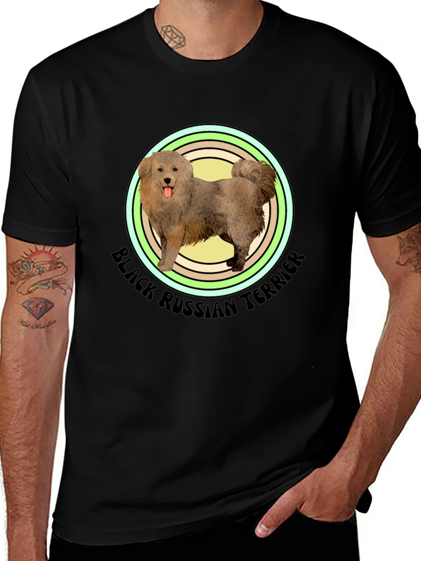 Black Russian Terrier Dog Graphic T-Shirt