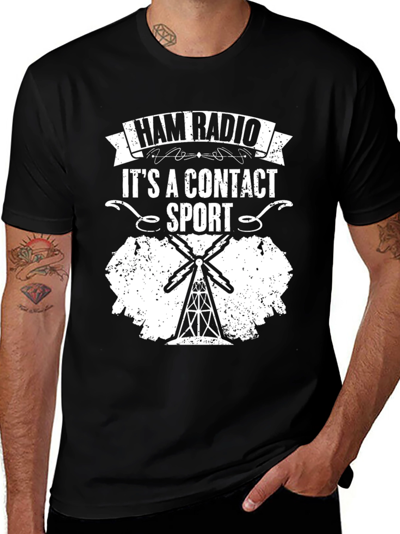 Variant 29 of Ham Radio Contact Sport T-Shirt