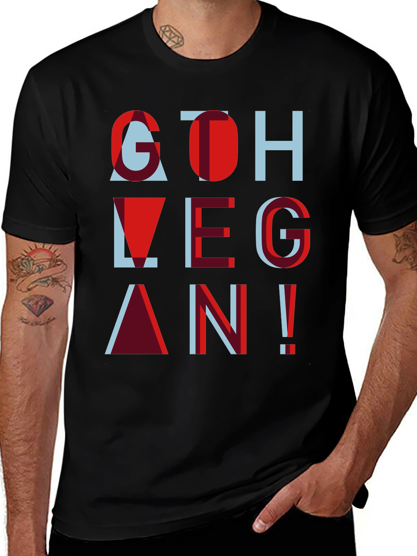 Variant 10 of Go Vegan Tee - Stylish Graphic Print