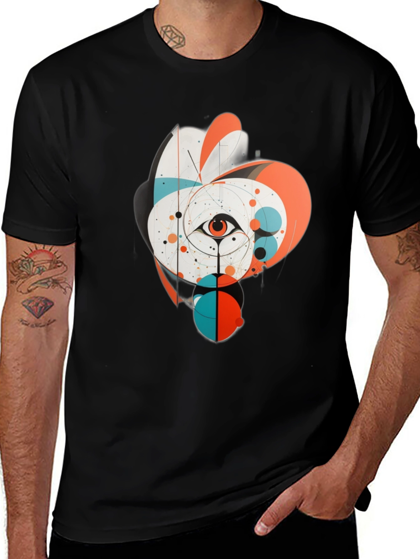 Abstract Eye Graphic Tee - Black