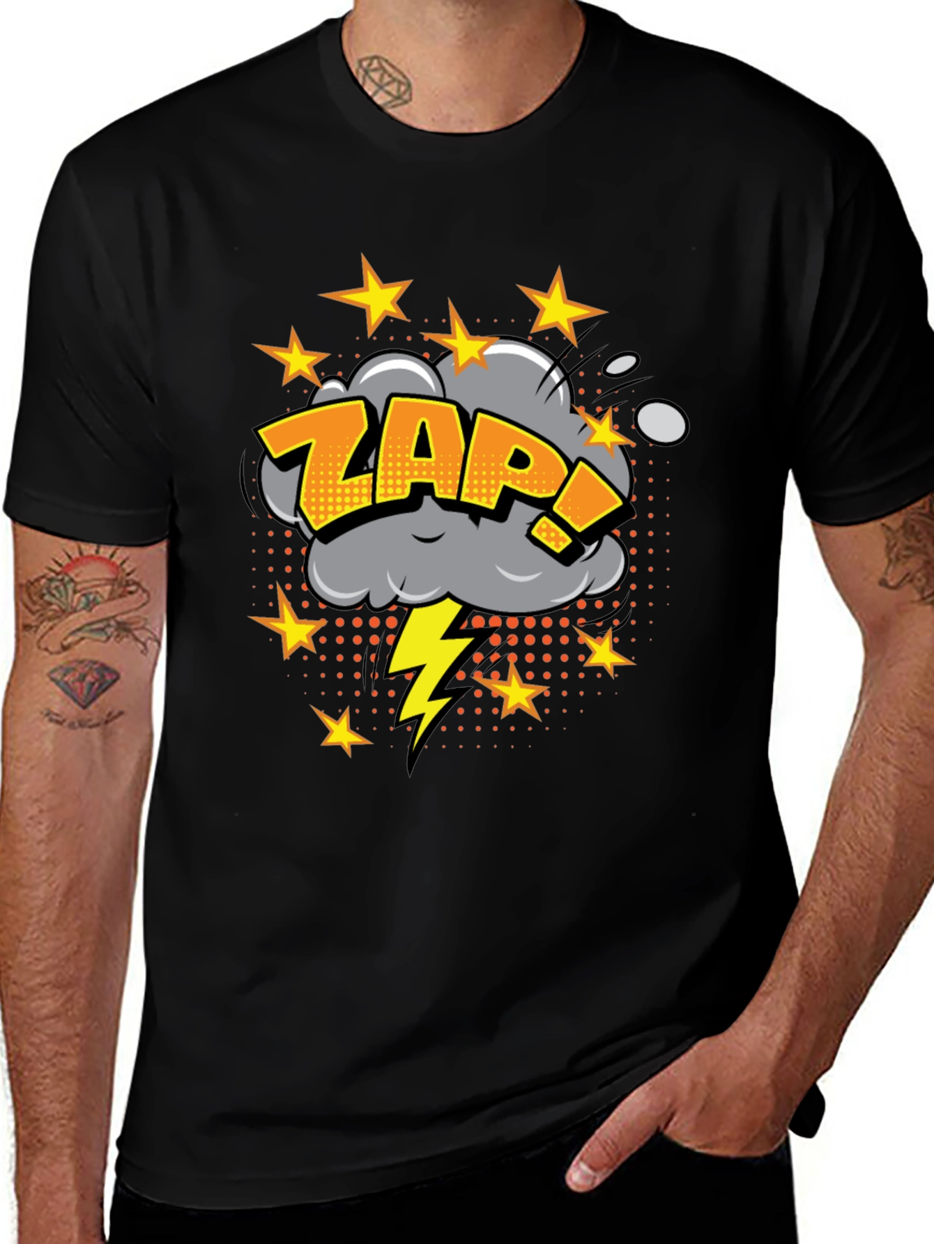 Variant 11 of Zap! Graphic Print Black T-Shirt