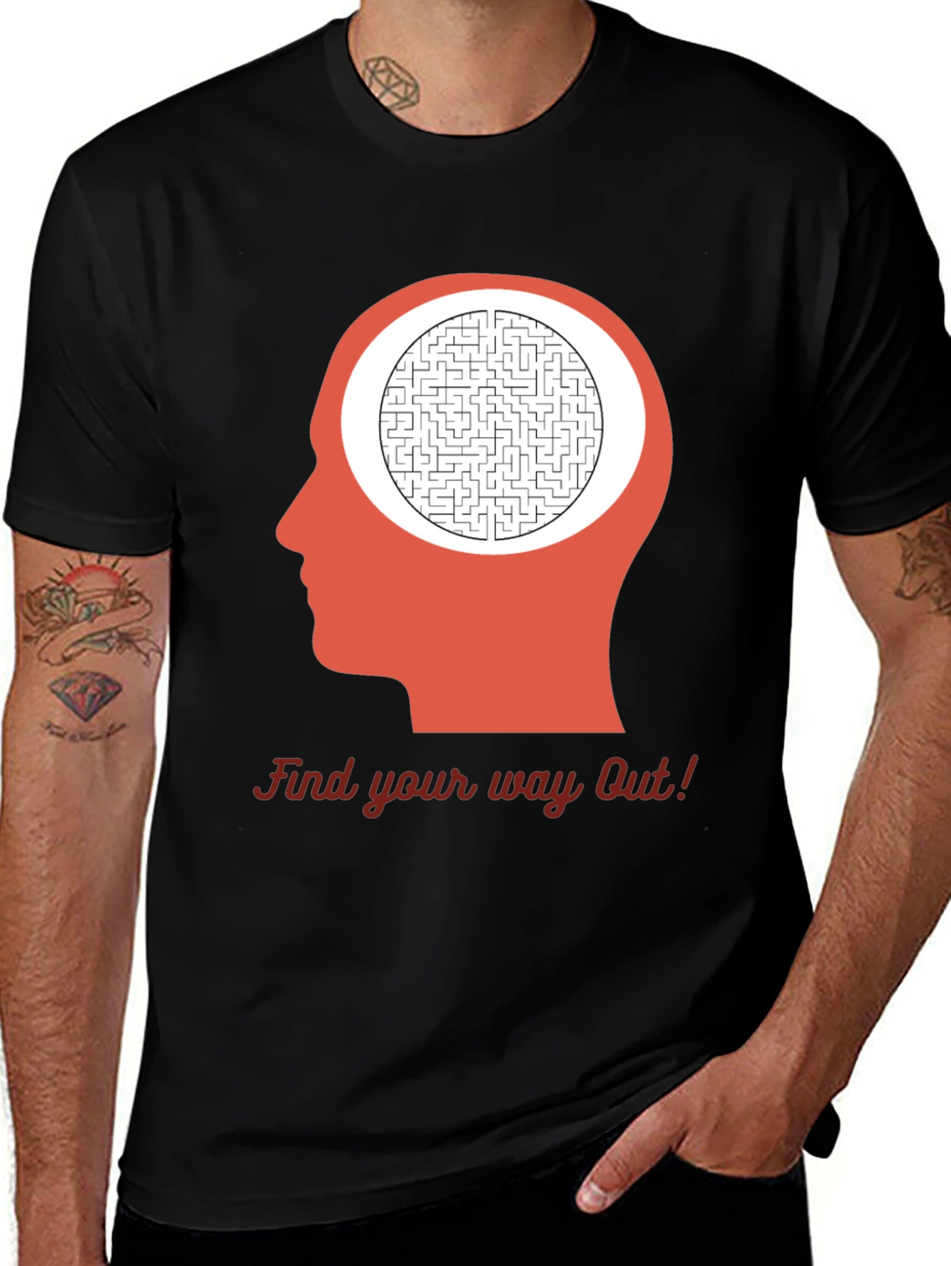 Variant 27 of Mind Maze T-Shirt - Find Your Way Out Graphic Tee