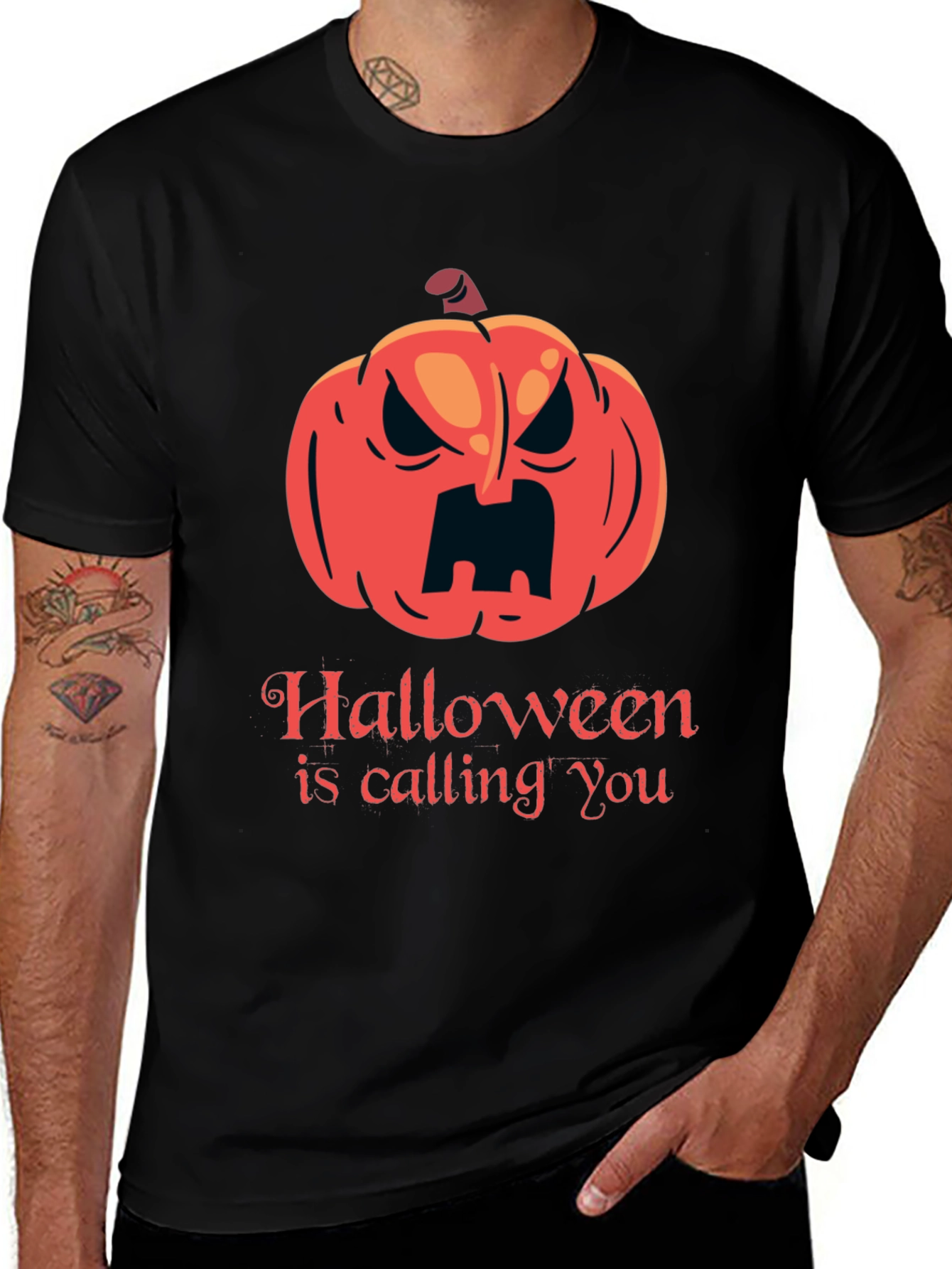Halloween Calling T-Shirt - Spooky Pumpkin Design