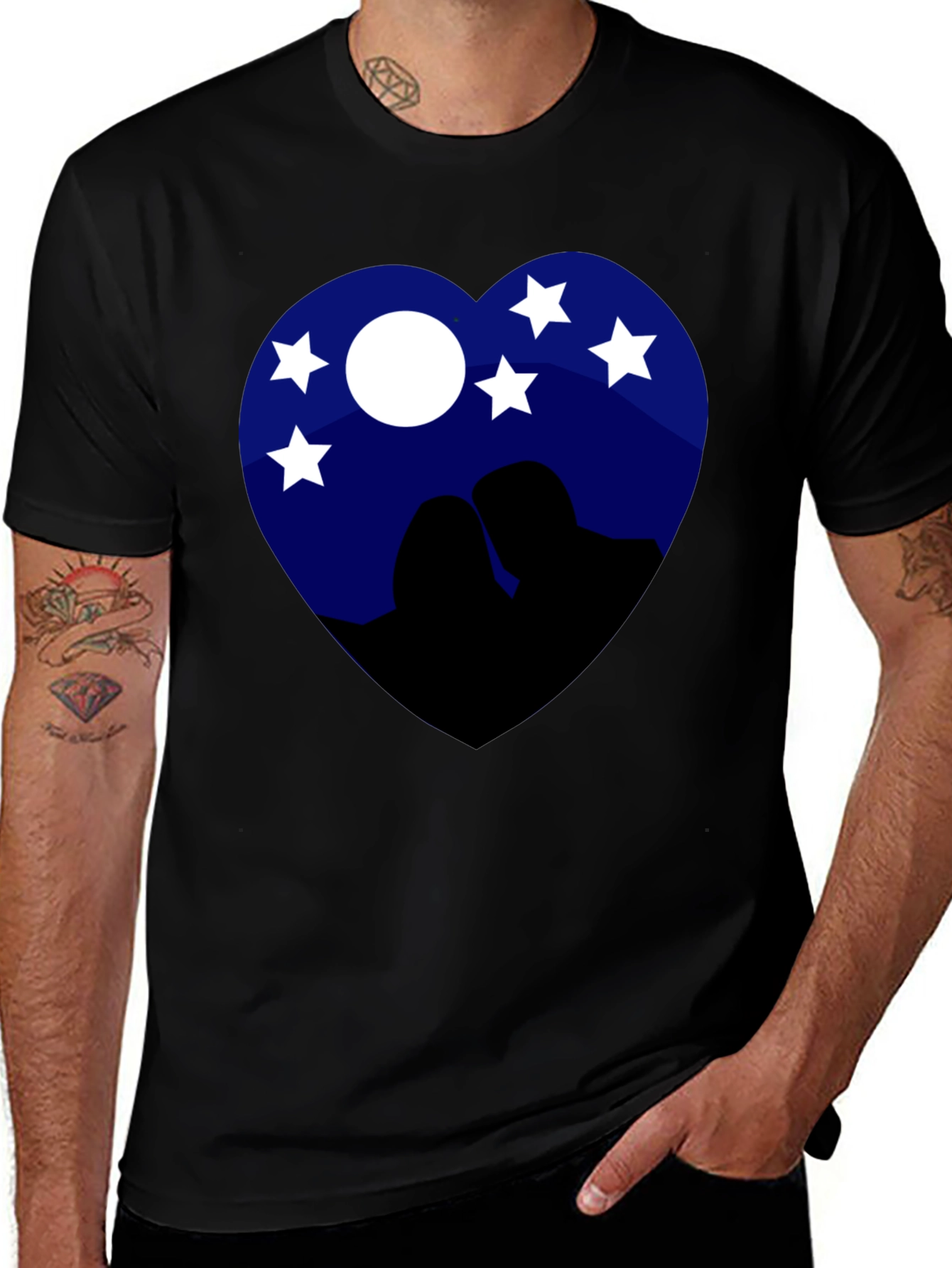 Variant 19 of Heart Night Sky Couple Tee