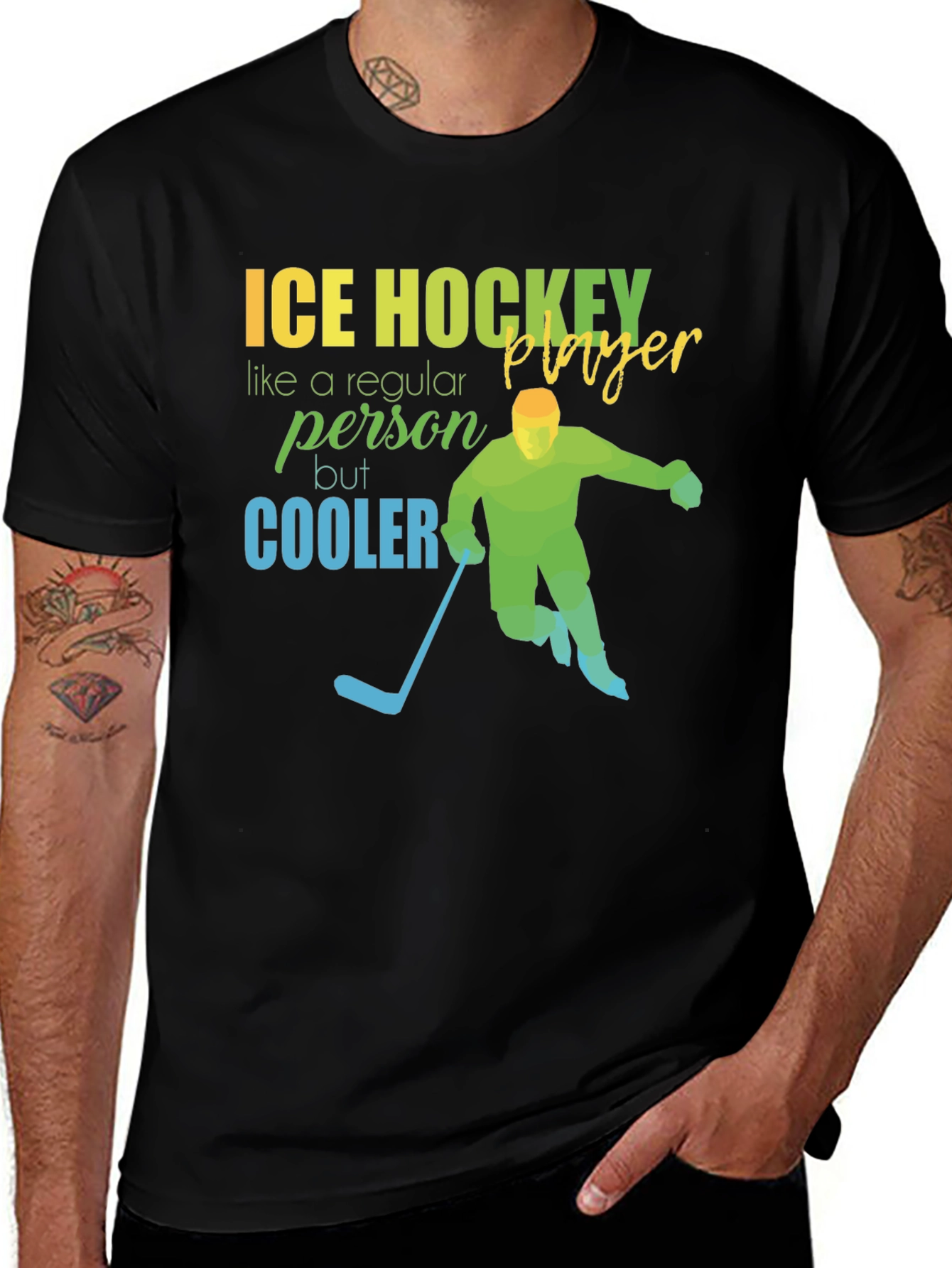 Variant 29 of Ice Hockey Player Graphic T-Shirt - Regular Person But Cooler