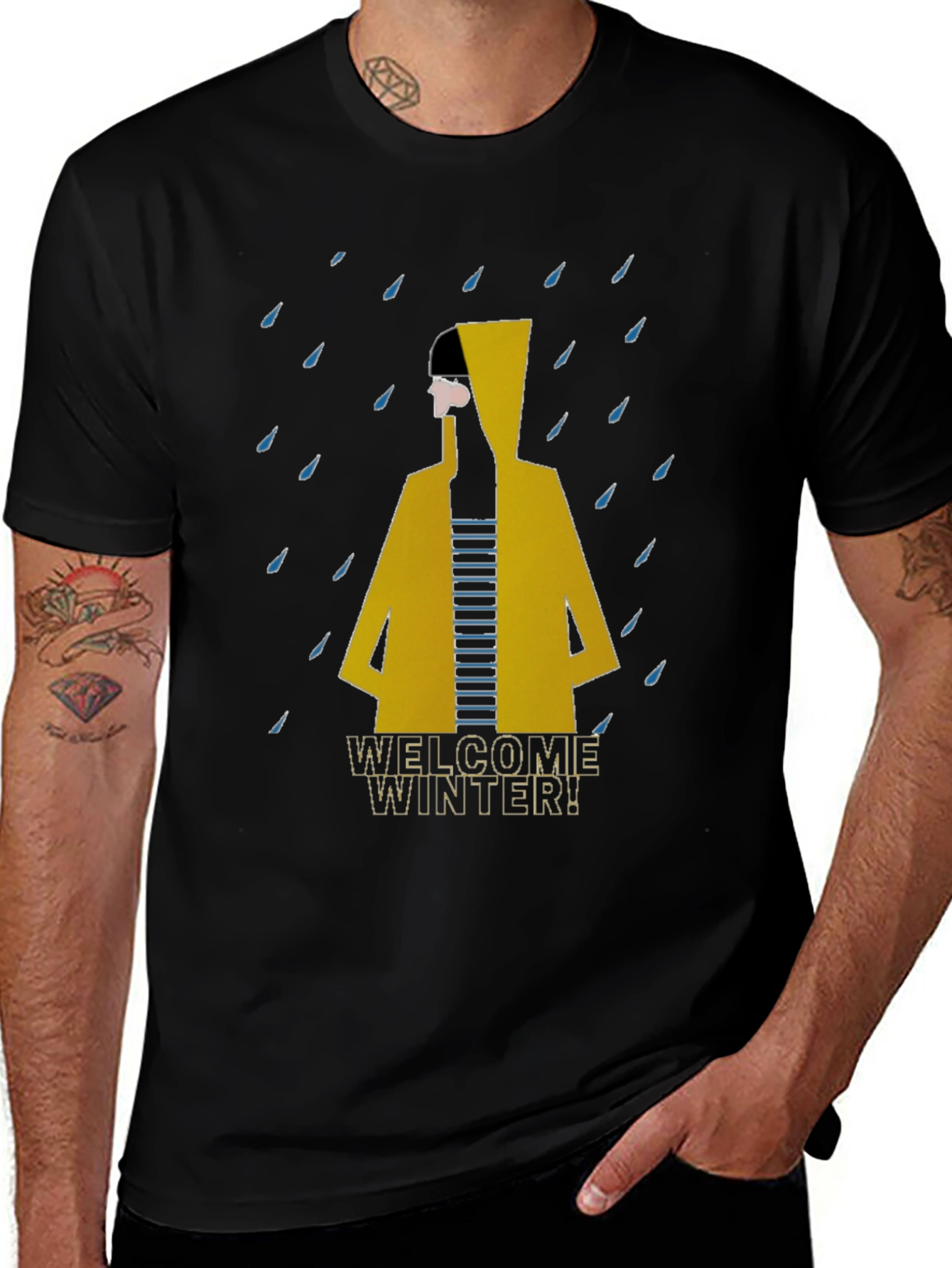 Variant 19 of Welcome Winter T-Shirt - Stylish Raincoat Design