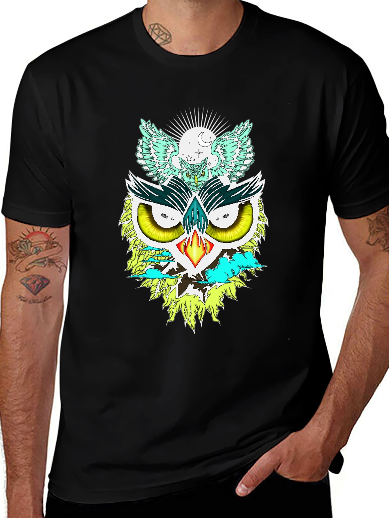 Variant 29 of Unique Owl Graphic Print Tee